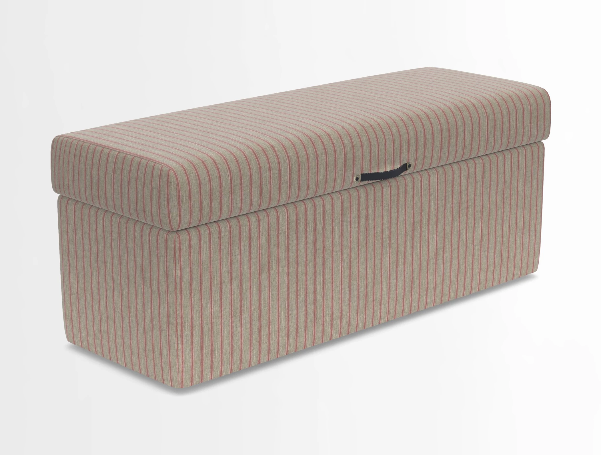 Birdham medium blanket box in Spill Resistant Gertrude Jekyll Ornamental Duck Egg and Alwinton 3 seater sofa in Spill Resistant Sussex Stripe Mocha