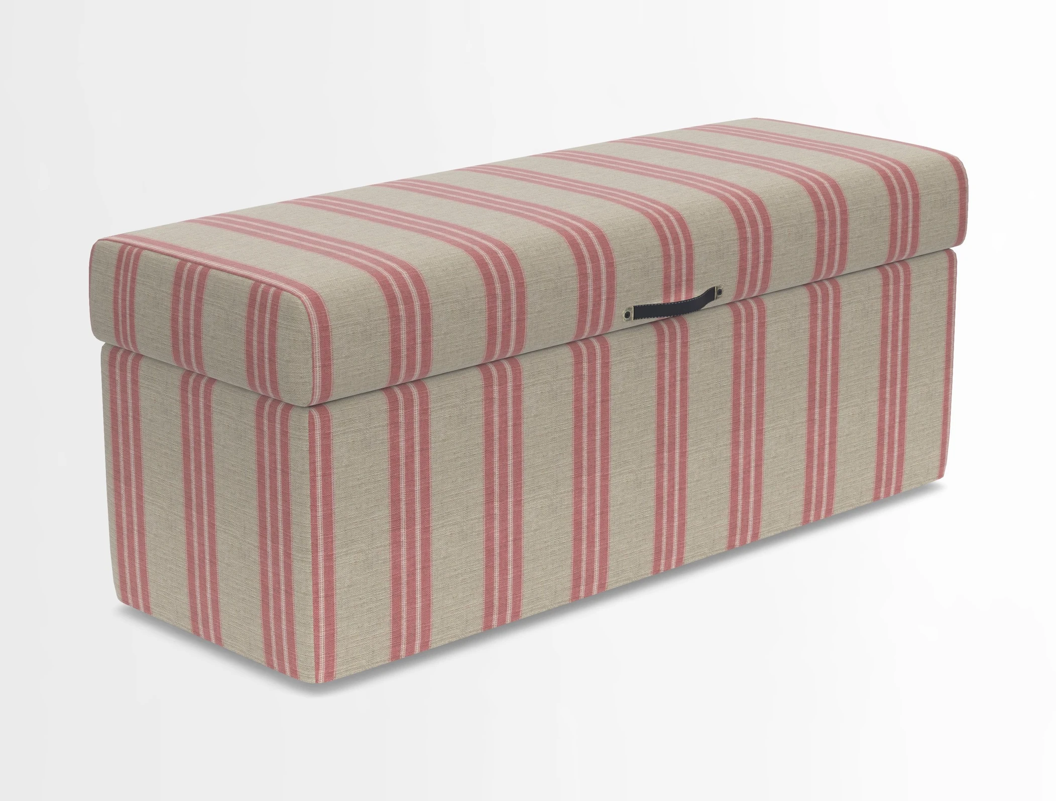 Birdham medium blanket box in Spill Resistant Gertrude Jekyll Ornamental Duck Egg and Alwinton 3 seater sofa in Spill Resistant Sussex Stripe Mocha