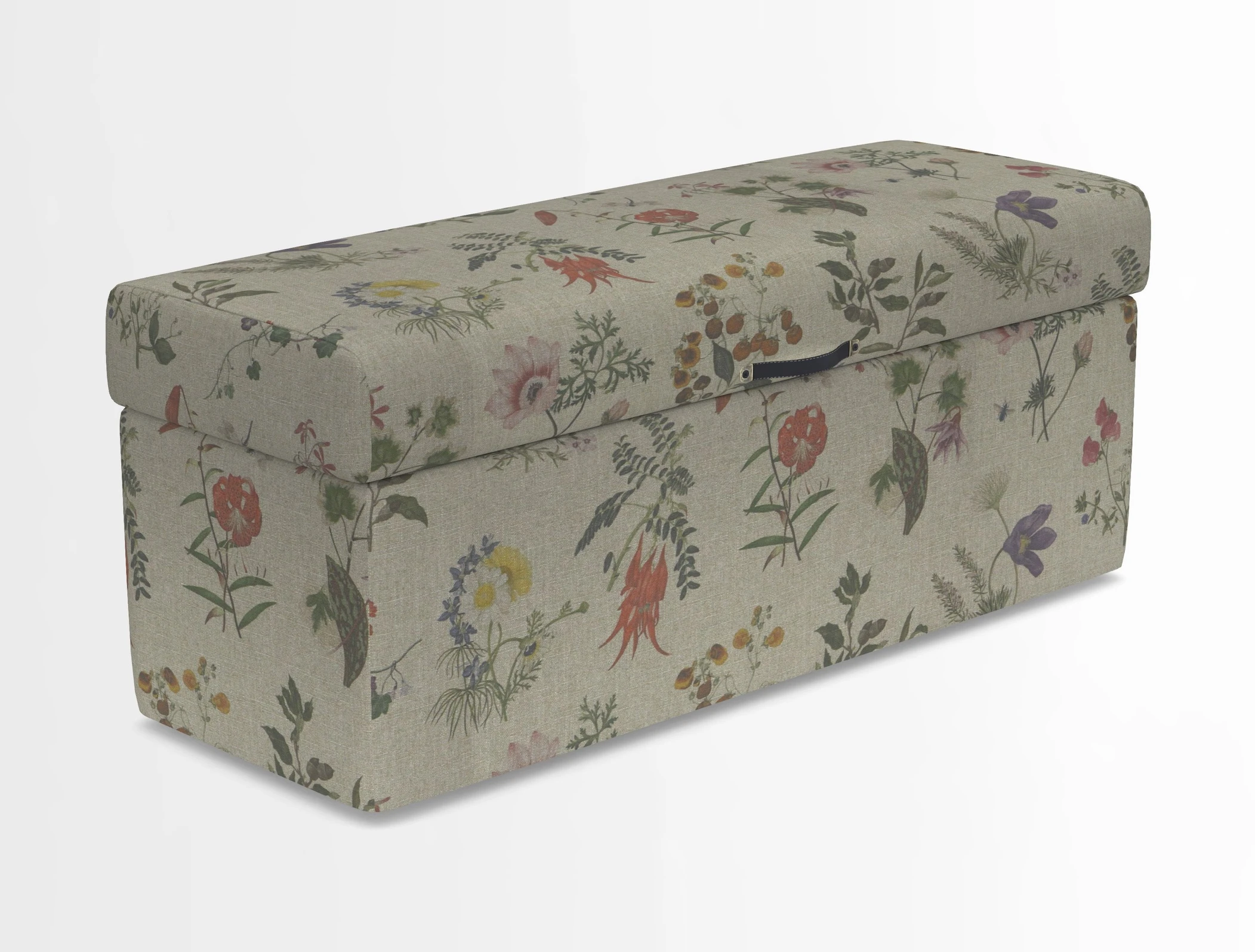 Birdham medium blanket box in Spill Resistant Gertrude Jekyll Ornamental Duck Egg and Alwinton 3 seater sofa in Spill Resistant Sussex Stripe Mocha