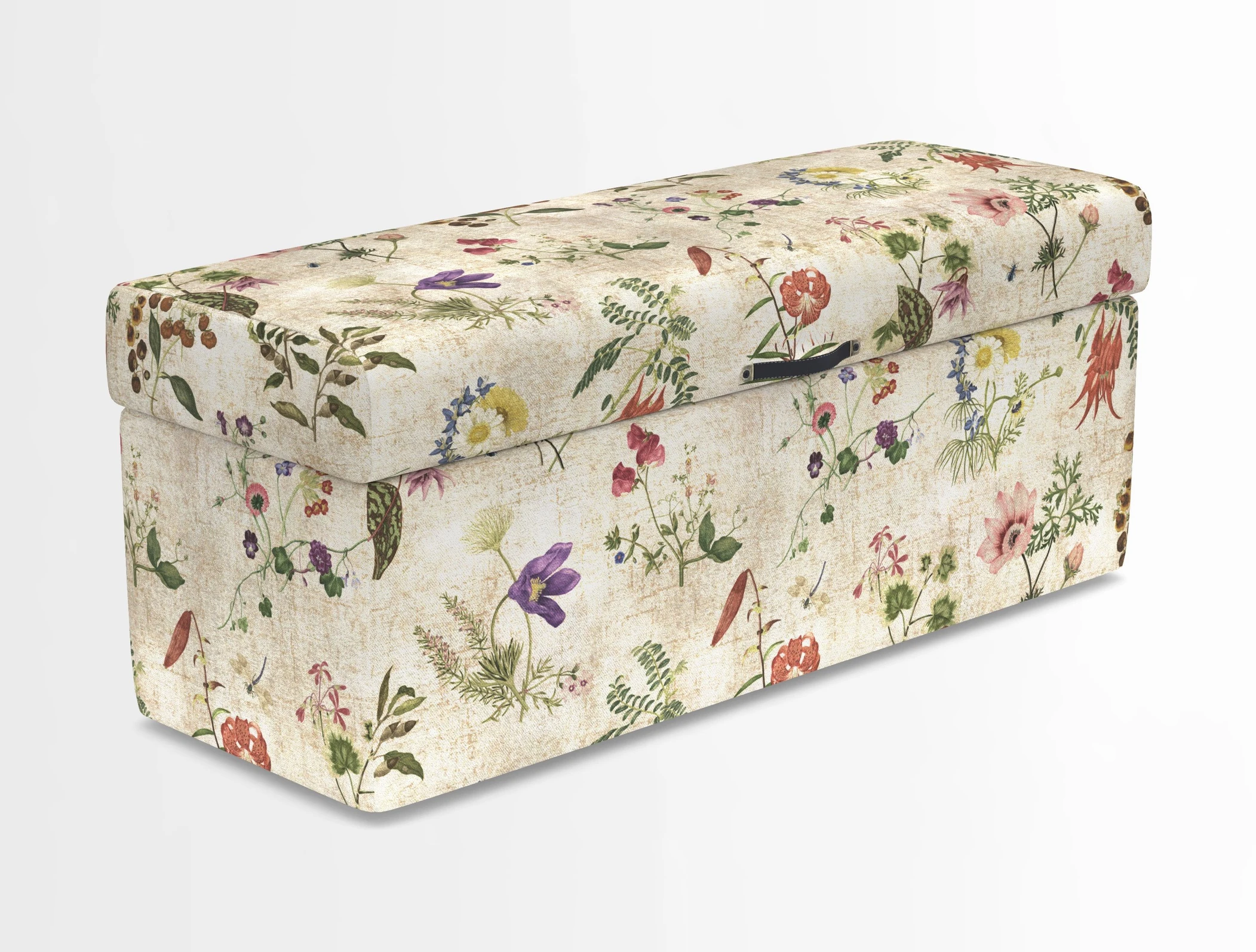 Birdham medium blanket box in Spill Resistant Gertrude Jekyll Ornamental Duck Egg and Alwinton 3 seater sofa in Spill Resistant Sussex Stripe Mocha