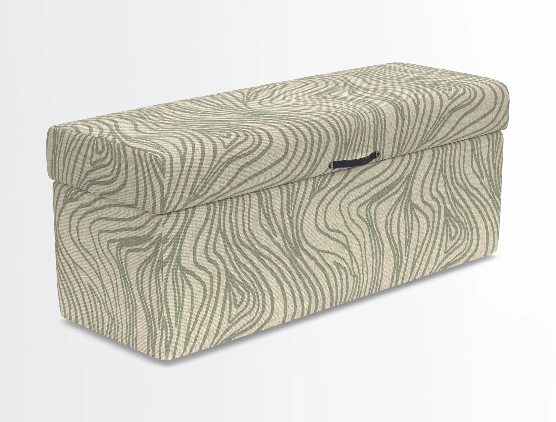 Birdham medium blanket box in Spill Resistant Gertrude Jekyll Ornamental Duck Egg and Alwinton 3 seater sofa in Spill Resistant Sussex Stripe Mocha