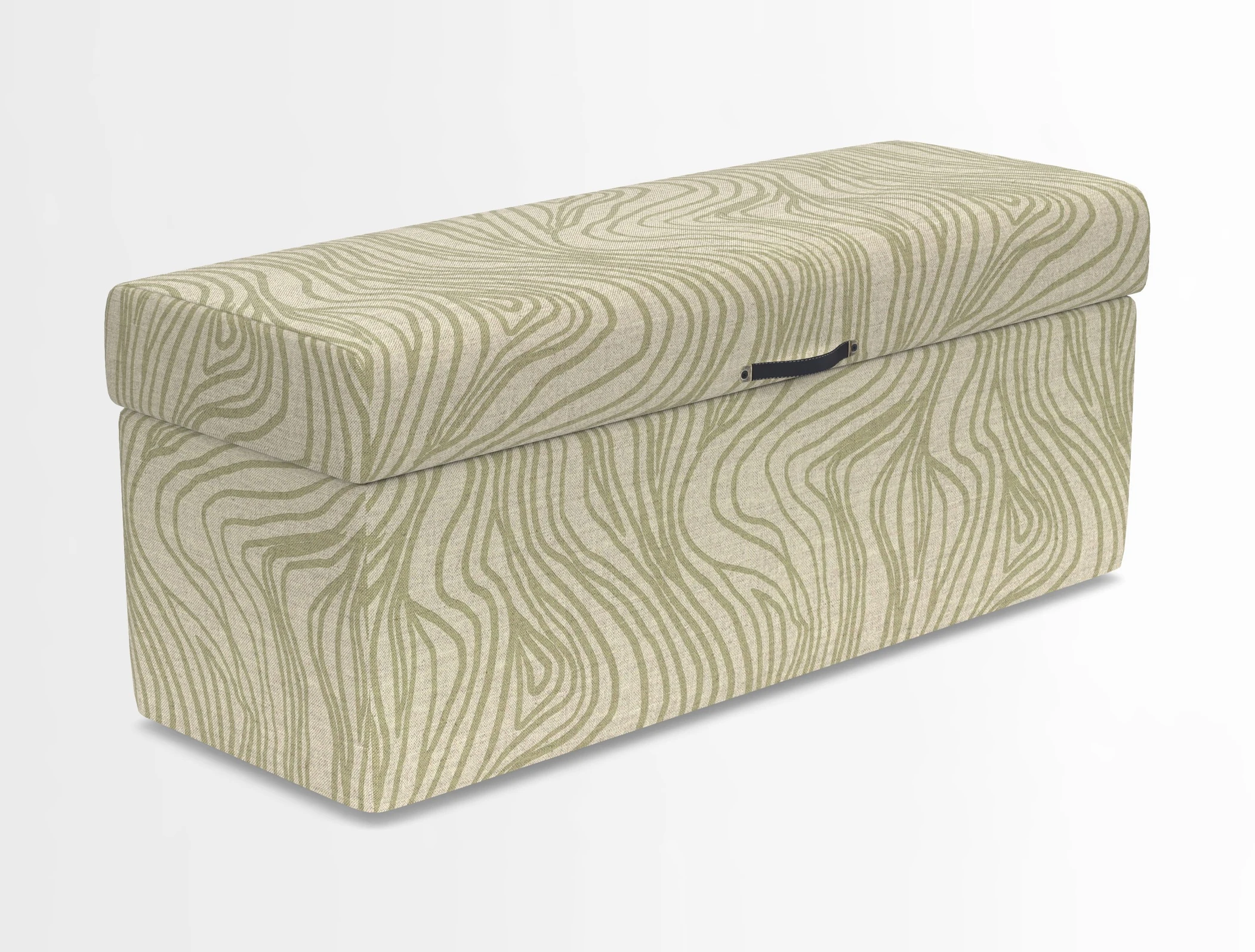 Birdham medium blanket box in Spill Resistant Gertrude Jekyll Ornamental Duck Egg and Alwinton 3 seater sofa in Spill Resistant Sussex Stripe Mocha