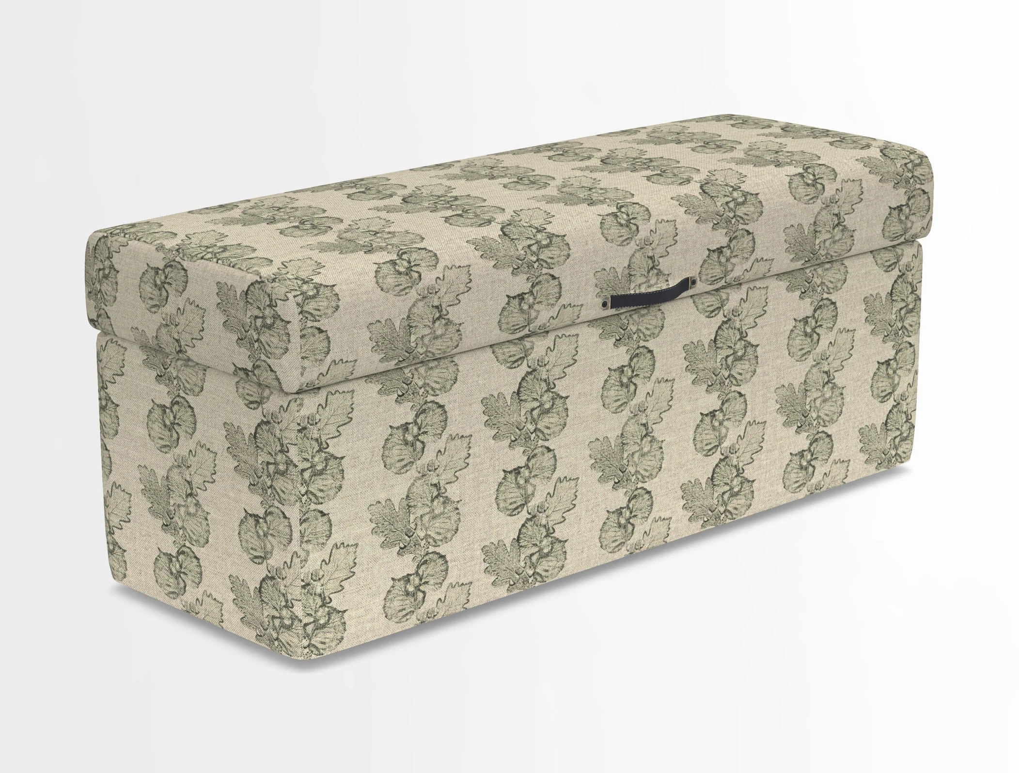 Birdham medium blanket box in Spill Resistant Gertrude Jekyll Ornamental Duck Egg and Alwinton 3 seater sofa in Spill Resistant Sussex Stripe Mocha