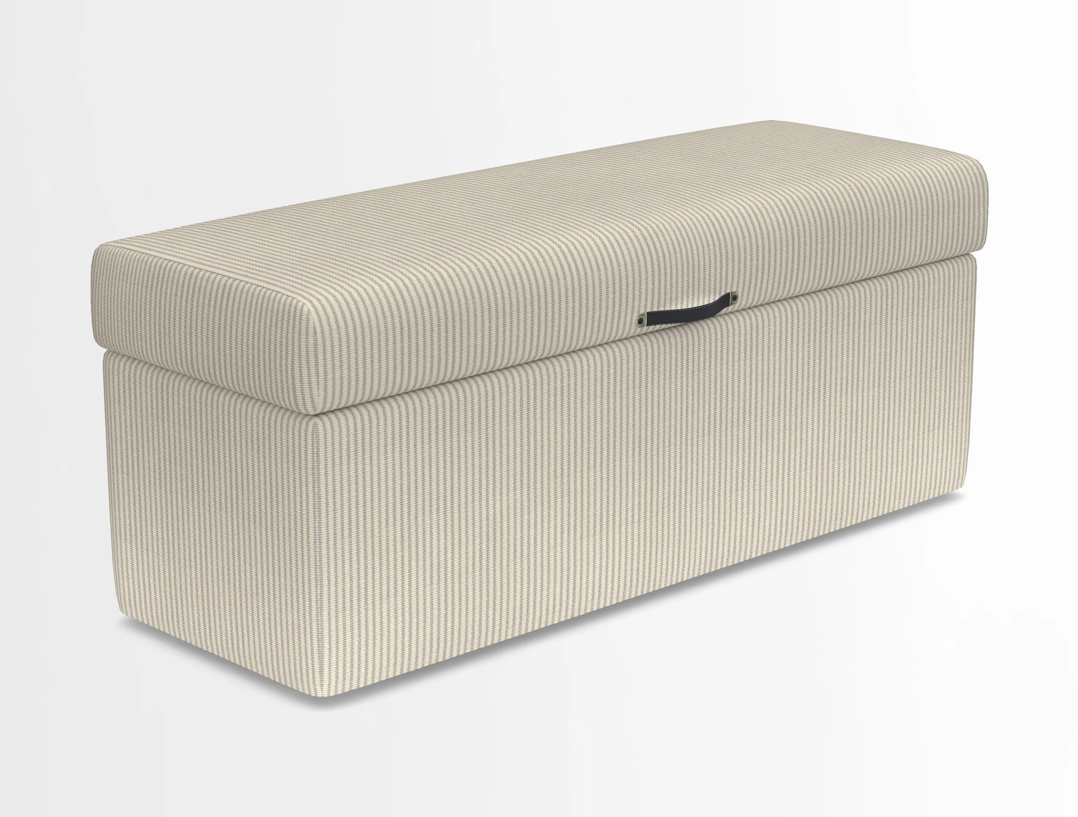 Birdham medium blanket box in Spill Resistant Gertrude Jekyll Ornamental Duck Egg and Alwinton 3 seater sofa in Spill Resistant Sussex Stripe Mocha