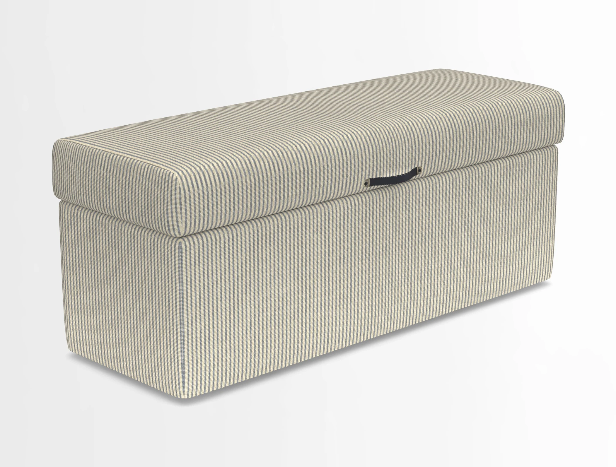 Birdham medium blanket box in Spill Resistant Gertrude Jekyll Ornamental Duck Egg and Alwinton 3 seater sofa in Spill Resistant Sussex Stripe Mocha