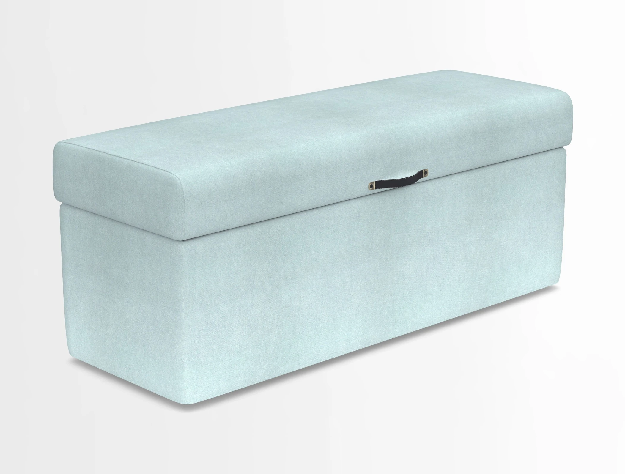 Birdham medium blanket box in Spill Resistant Gertrude Jekyll Ornamental Duck Egg and Alwinton 3 seater sofa in Spill Resistant Sussex Stripe Mocha
