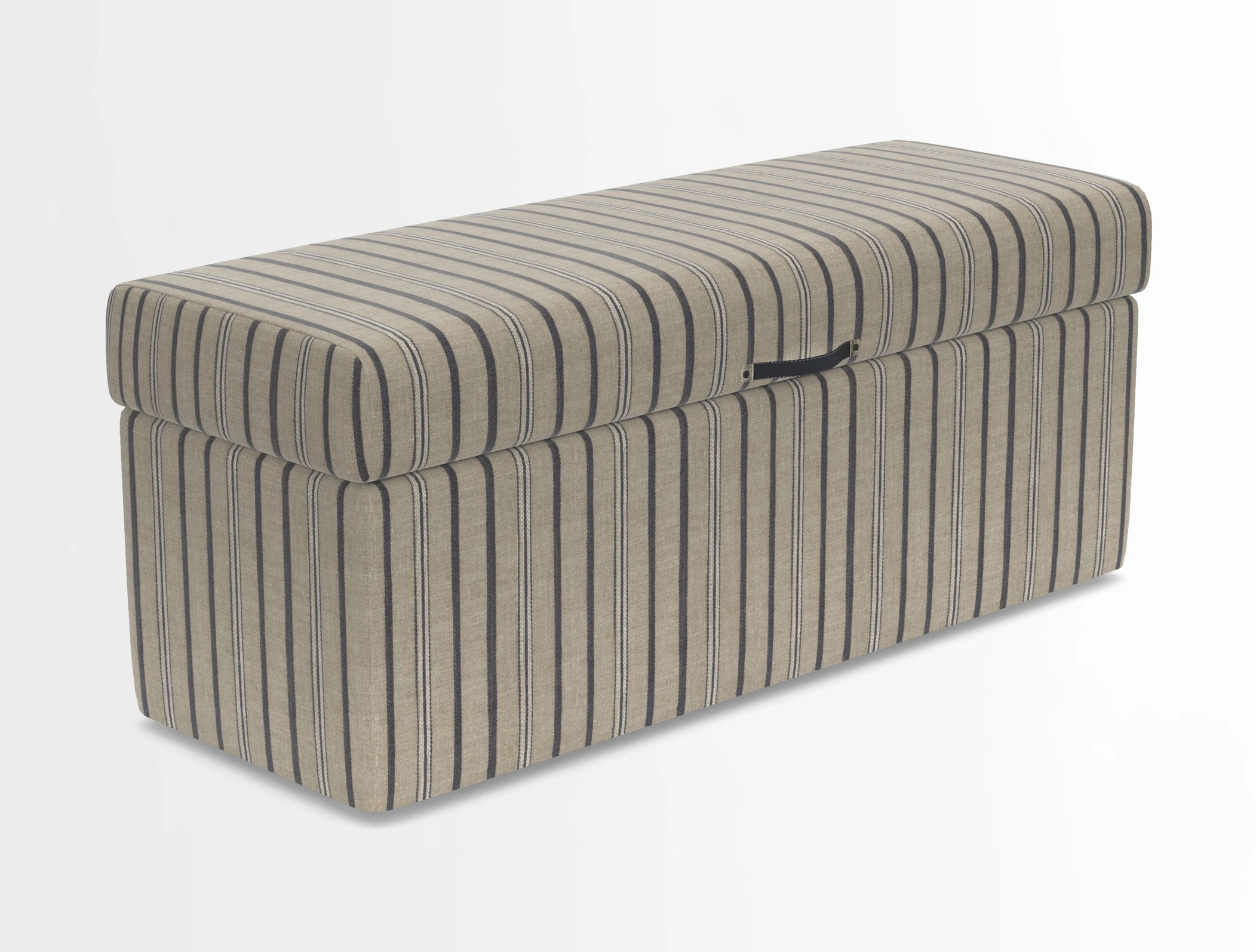 Birdham medium blanket box in Spill Resistant Gertrude Jekyll Ornamental Duck Egg and Alwinton 3 seater sofa in Spill Resistant Sussex Stripe Mocha