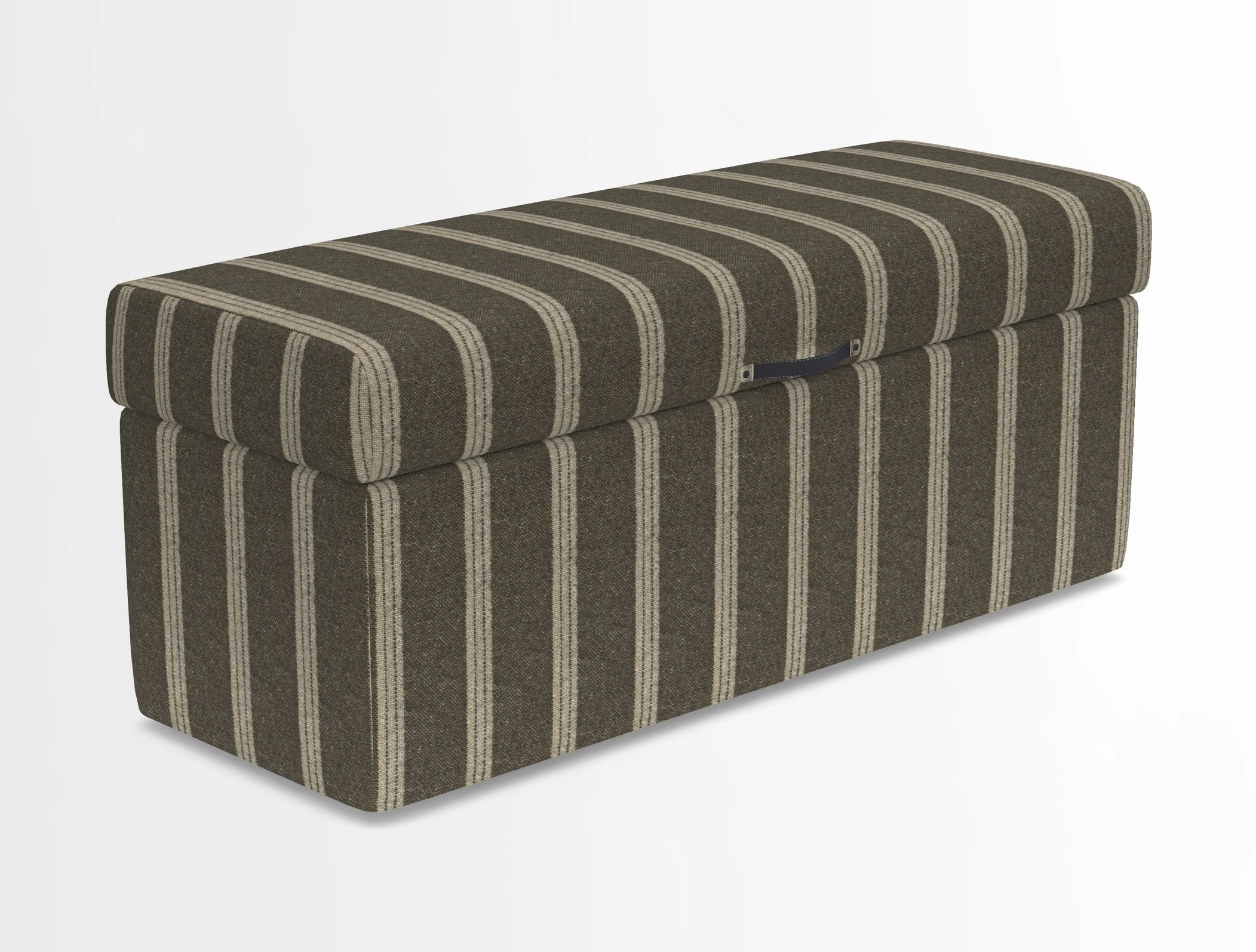 Birdham medium blanket box in Spill Resistant Gertrude Jekyll Ornamental Duck Egg and Alwinton 3 seater sofa in Spill Resistant Sussex Stripe Mocha