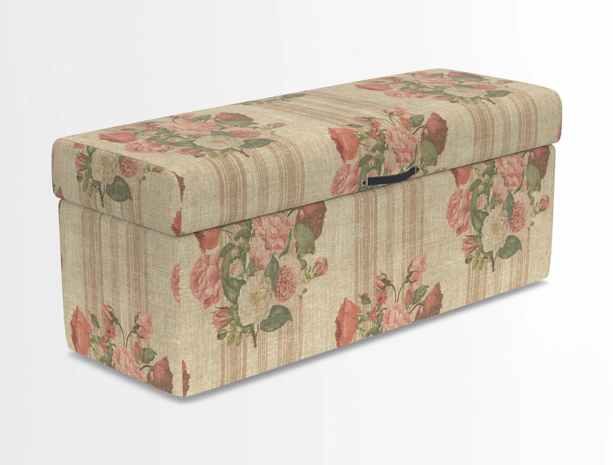 Birdham medium blanket box in Spill Resistant Gertrude Jekyll Ornamental Duck Egg and Alwinton 3 seater sofa in Spill Resistant Sussex Stripe Mocha