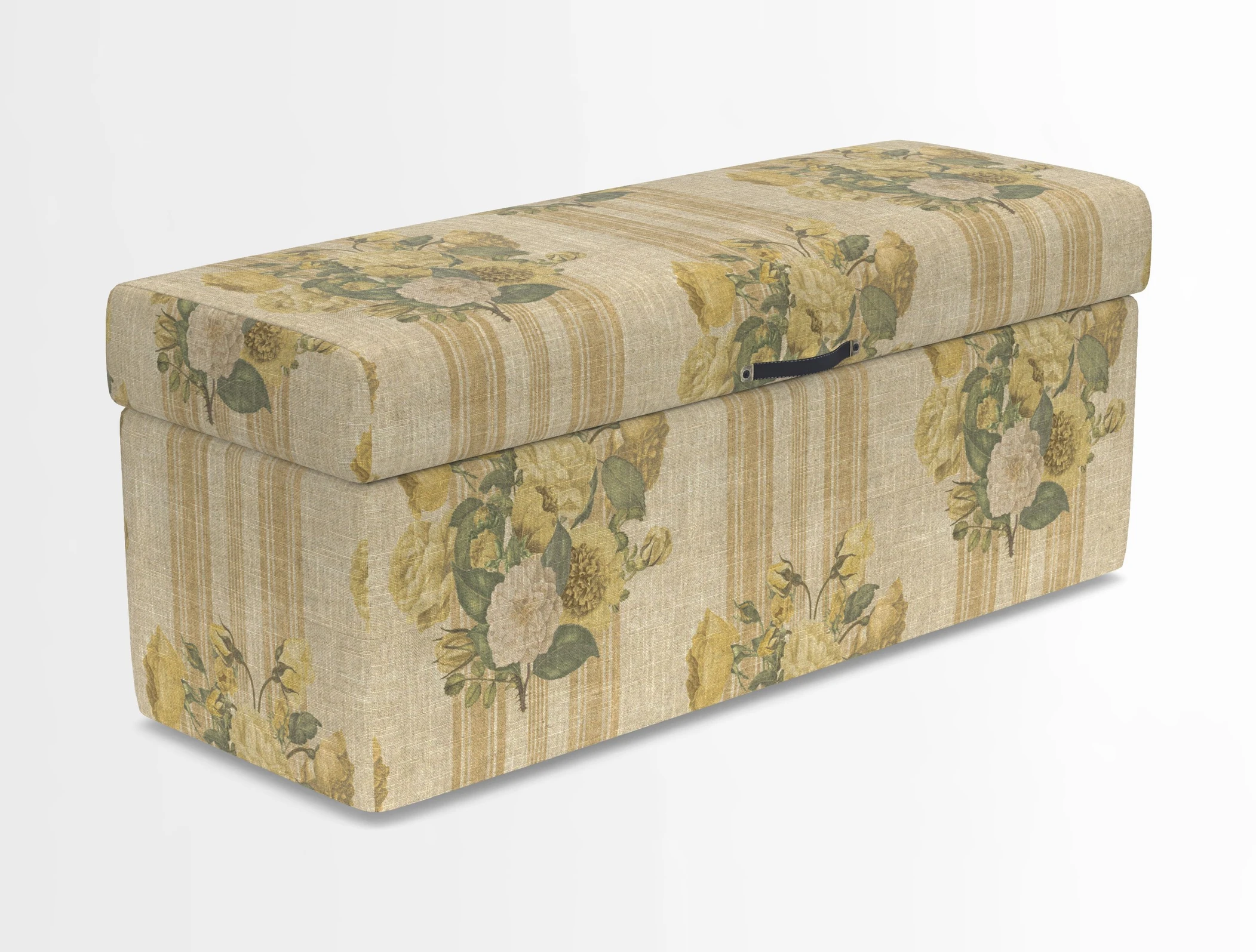 Birdham medium blanket box in Spill Resistant Gertrude Jekyll Ornamental Duck Egg and Alwinton 3 seater sofa in Spill Resistant Sussex Stripe Mocha