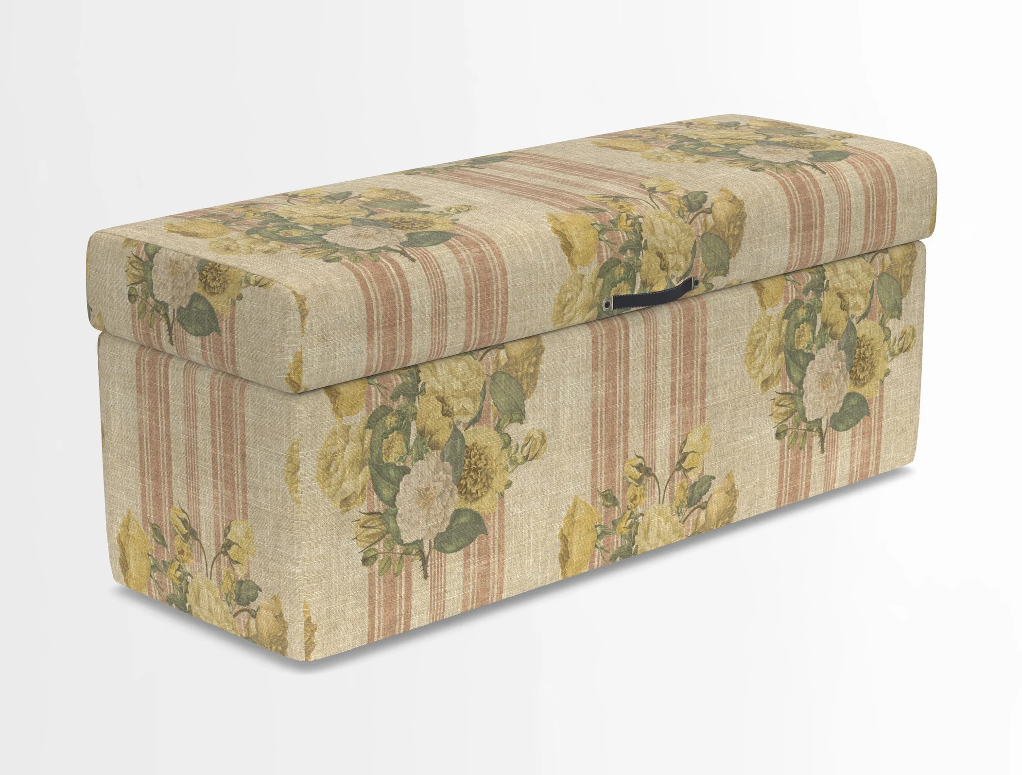 Birdham medium blanket box in Spill Resistant Gertrude Jekyll Ornamental Duck Egg and Alwinton 3 seater sofa in Spill Resistant Sussex Stripe Mocha