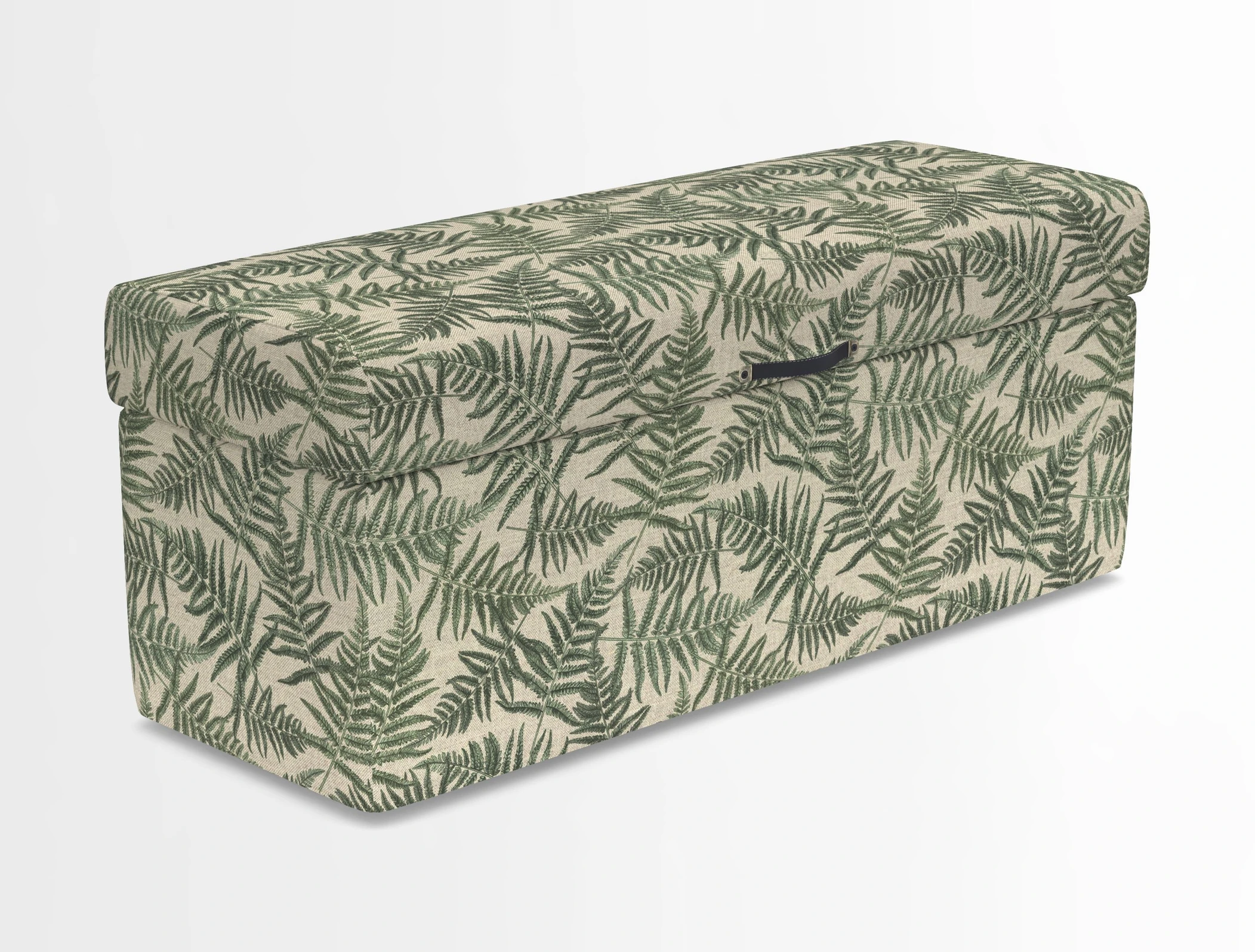 Birdham medium blanket box in Spill Resistant Gertrude Jekyll Ornamental Duck Egg and Alwinton 3 seater sofa in Spill Resistant Sussex Stripe Mocha