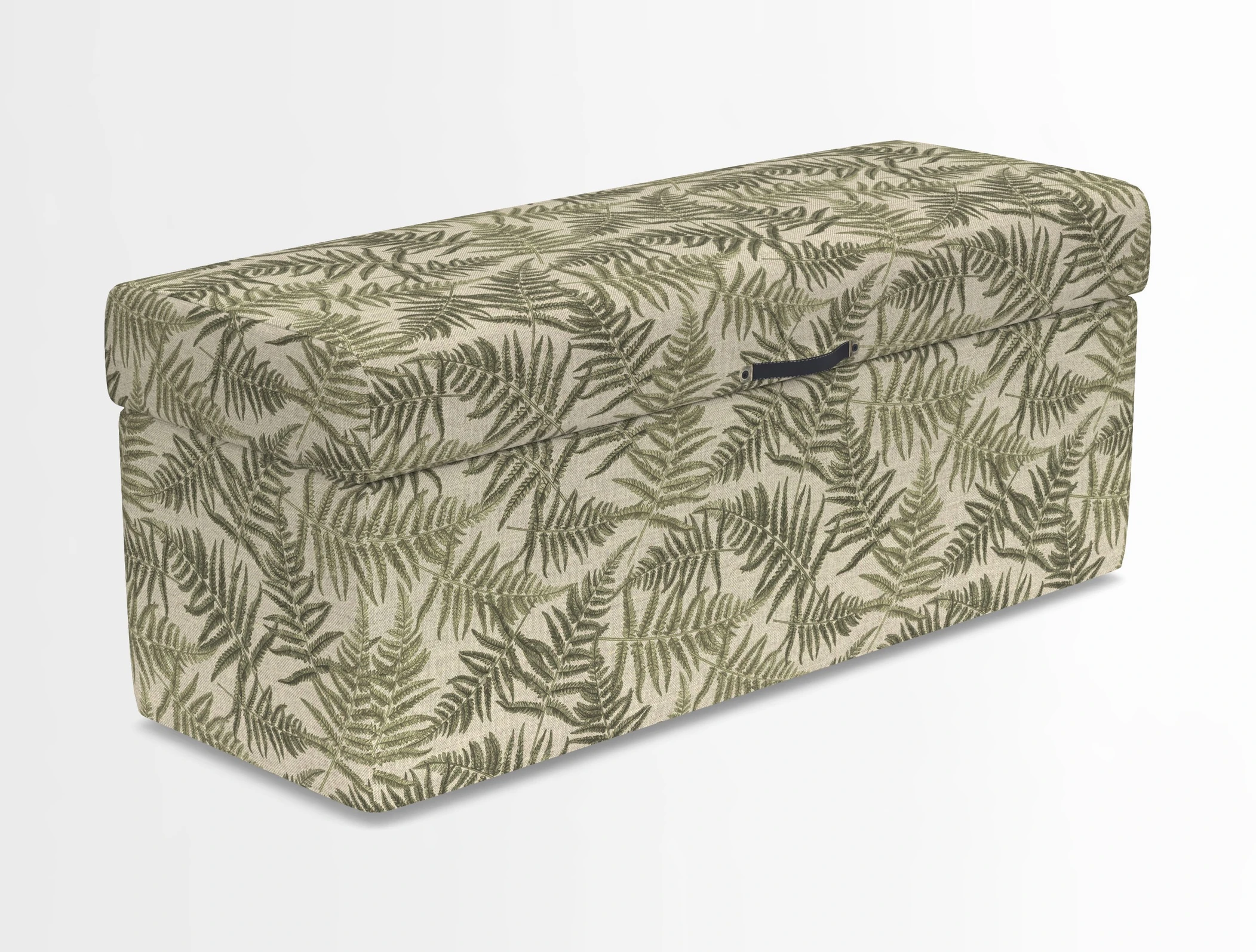 Birdham medium blanket box in Spill Resistant Gertrude Jekyll Ornamental Duck Egg and Alwinton 3 seater sofa in Spill Resistant Sussex Stripe Mocha