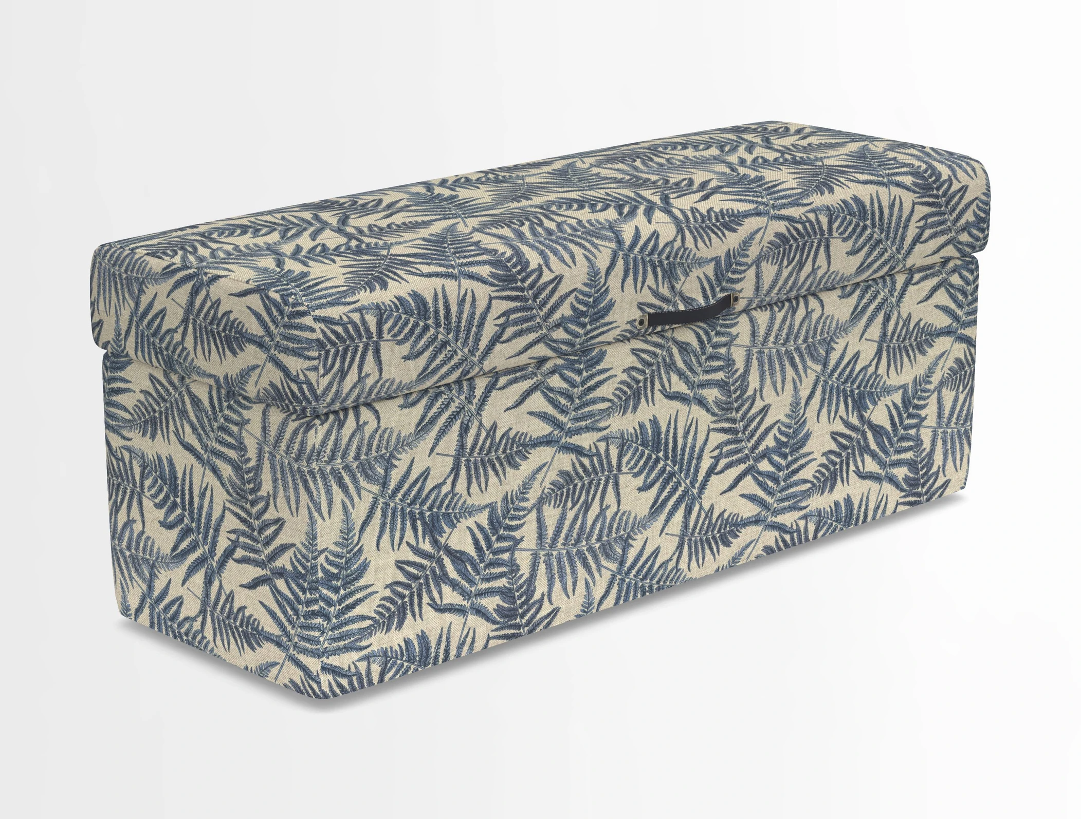 Birdham medium blanket box in Spill Resistant Gertrude Jekyll Ornamental Duck Egg and Alwinton 3 seater sofa in Spill Resistant Sussex Stripe Mocha