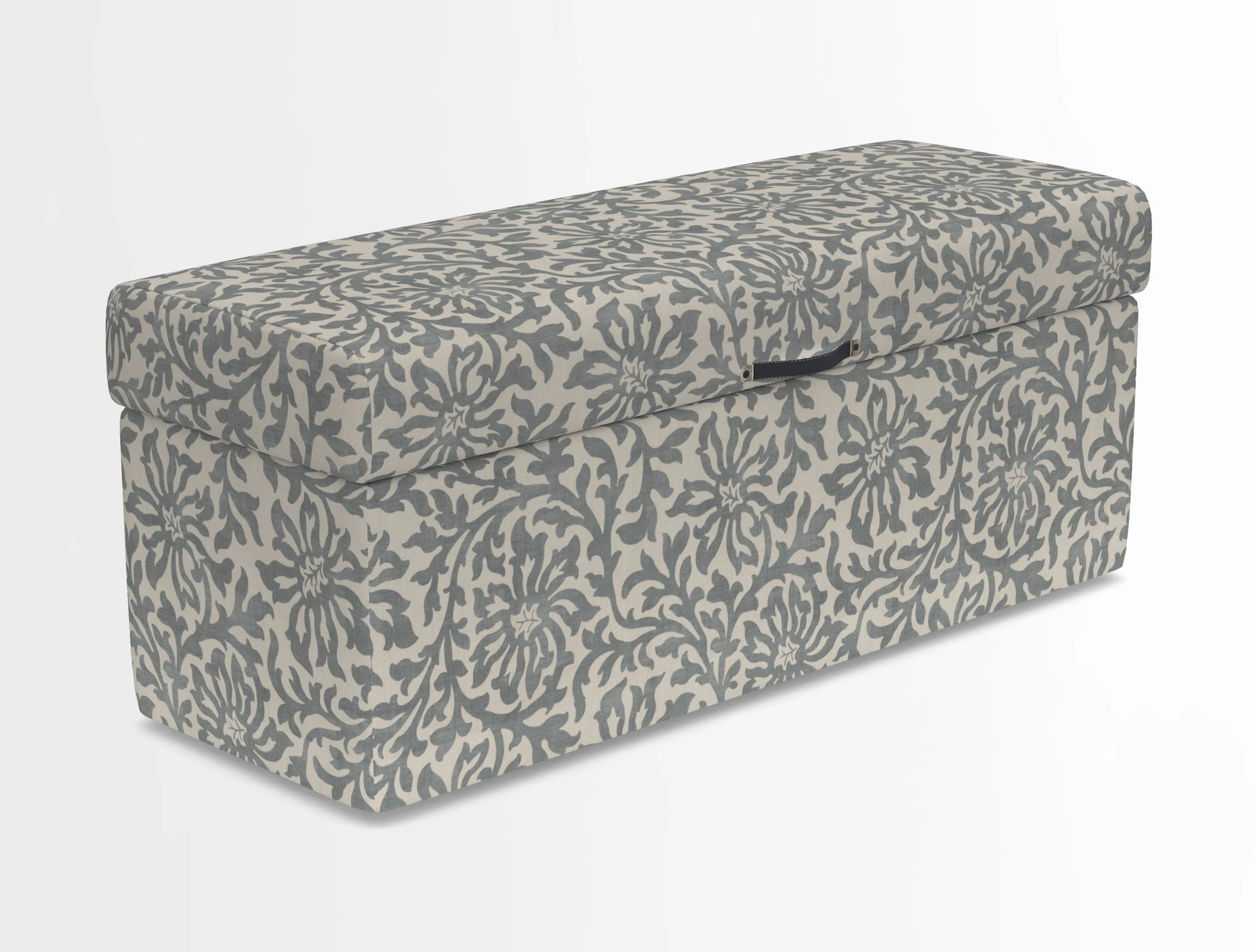 Birdham medium blanket box in Spill Resistant Gertrude Jekyll Ornamental Duck Egg and Alwinton 3 seater sofa in Spill Resistant Sussex Stripe Mocha
