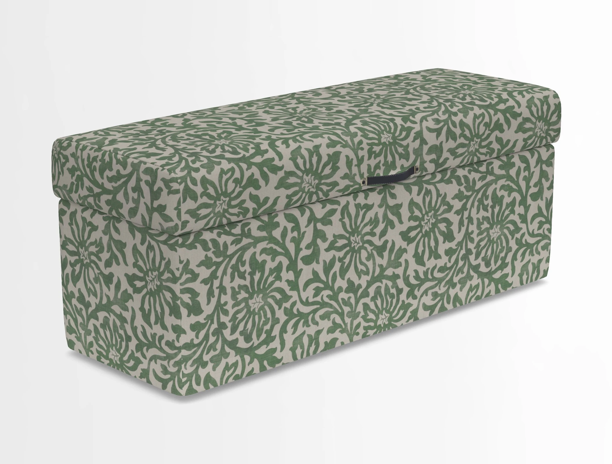 Birdham medium blanket box in Spill Resistant Gertrude Jekyll Ornamental Duck Egg and Alwinton 3 seater sofa in Spill Resistant Sussex Stripe Mocha