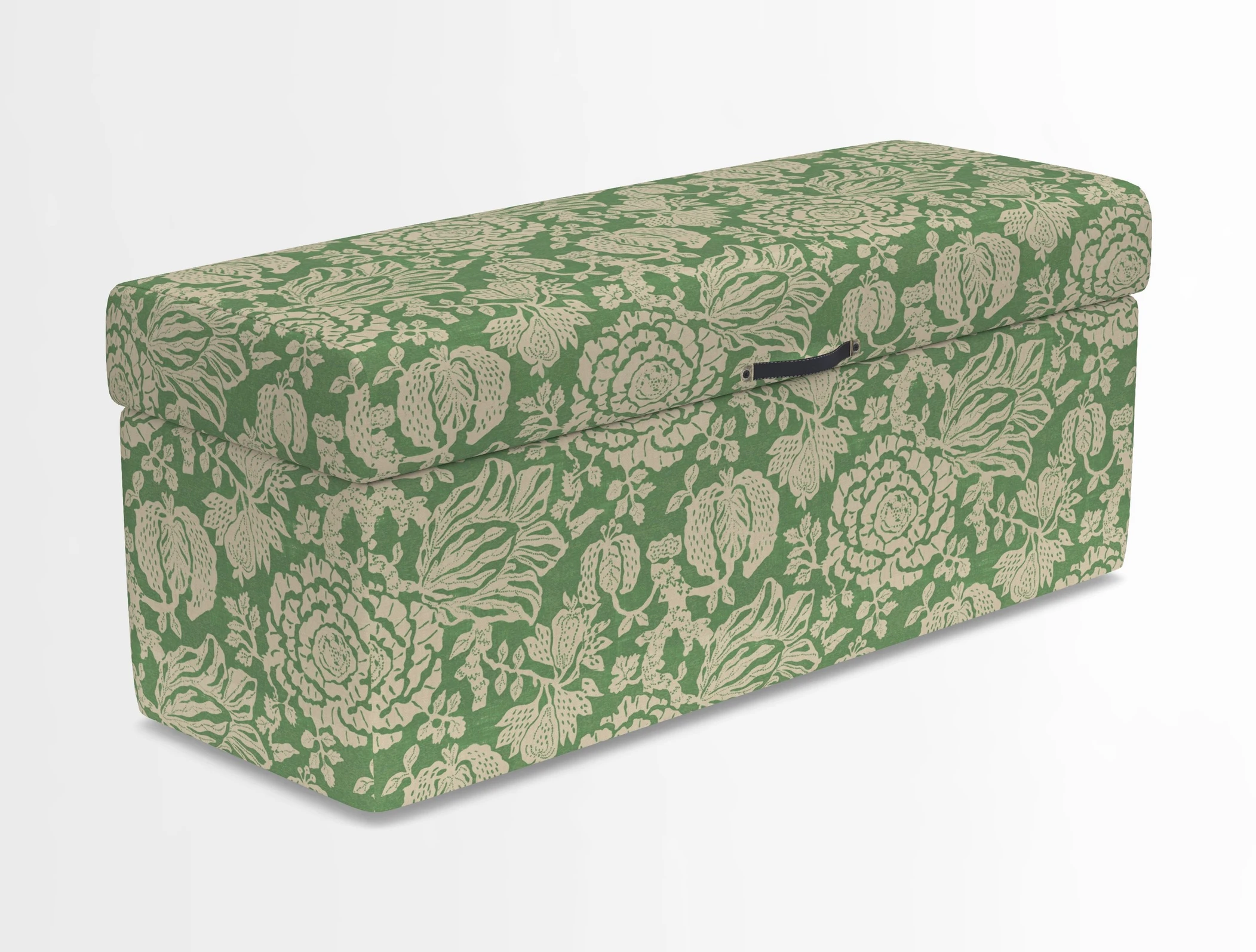 Birdham medium blanket box in Spill Resistant Gertrude Jekyll Ornamental Duck Egg and Alwinton 3 seater sofa in Spill Resistant Sussex Stripe Mocha