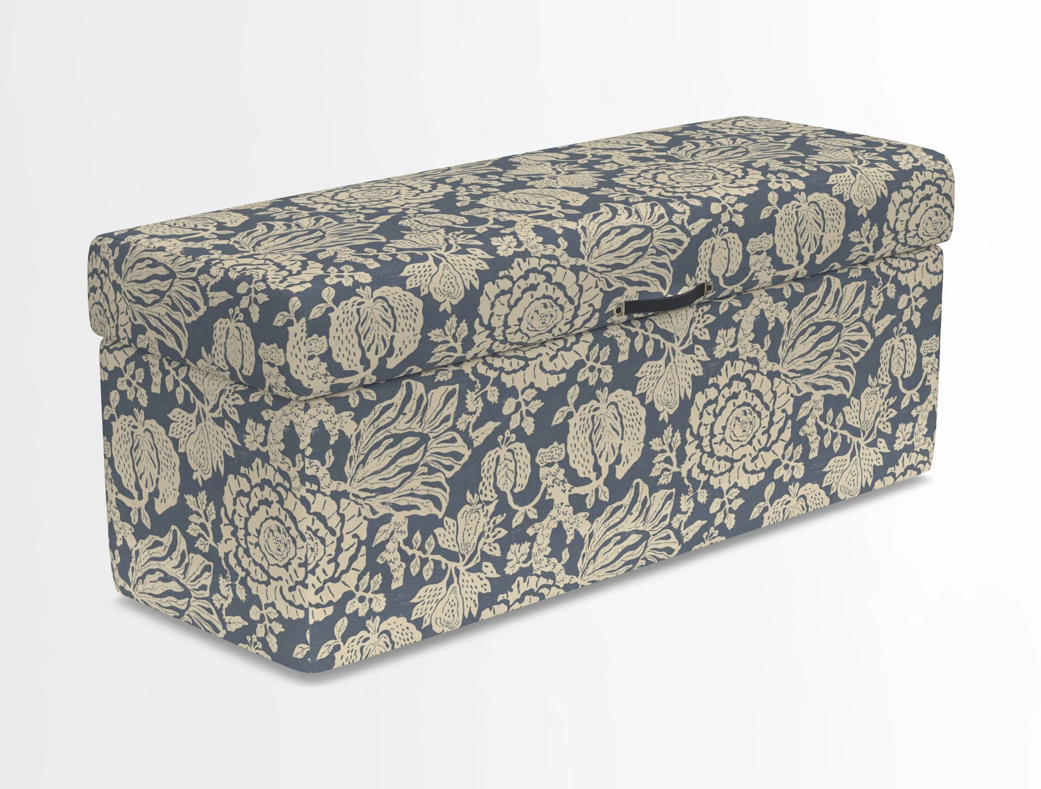 Birdham medium blanket box in Spill Resistant Gertrude Jekyll Ornamental Duck Egg and Alwinton 3 seater sofa in Spill Resistant Sussex Stripe Mocha