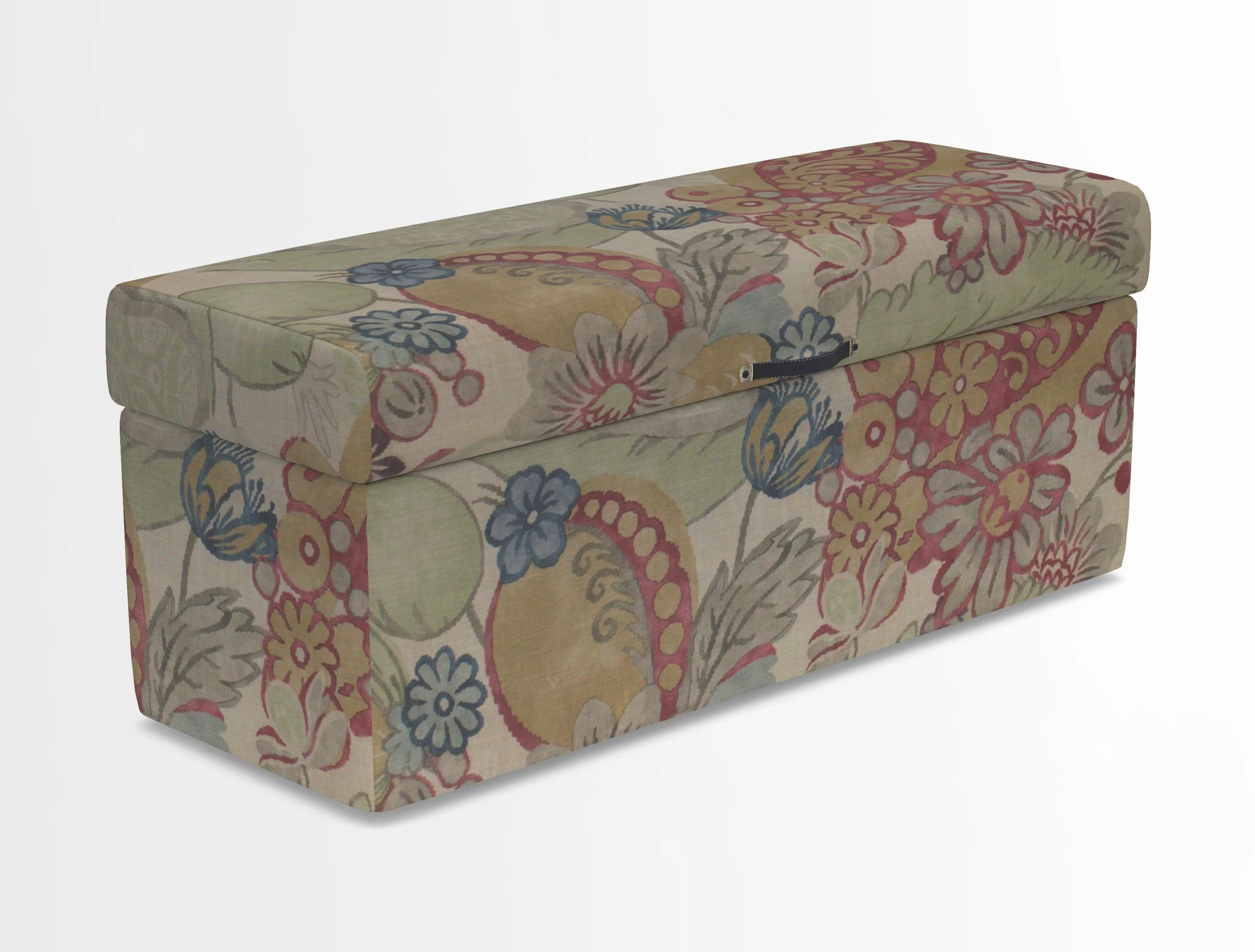 Birdham medium blanket box in Spill Resistant Gertrude Jekyll Ornamental Duck Egg and Alwinton 3 seater sofa in Spill Resistant Sussex Stripe Mocha