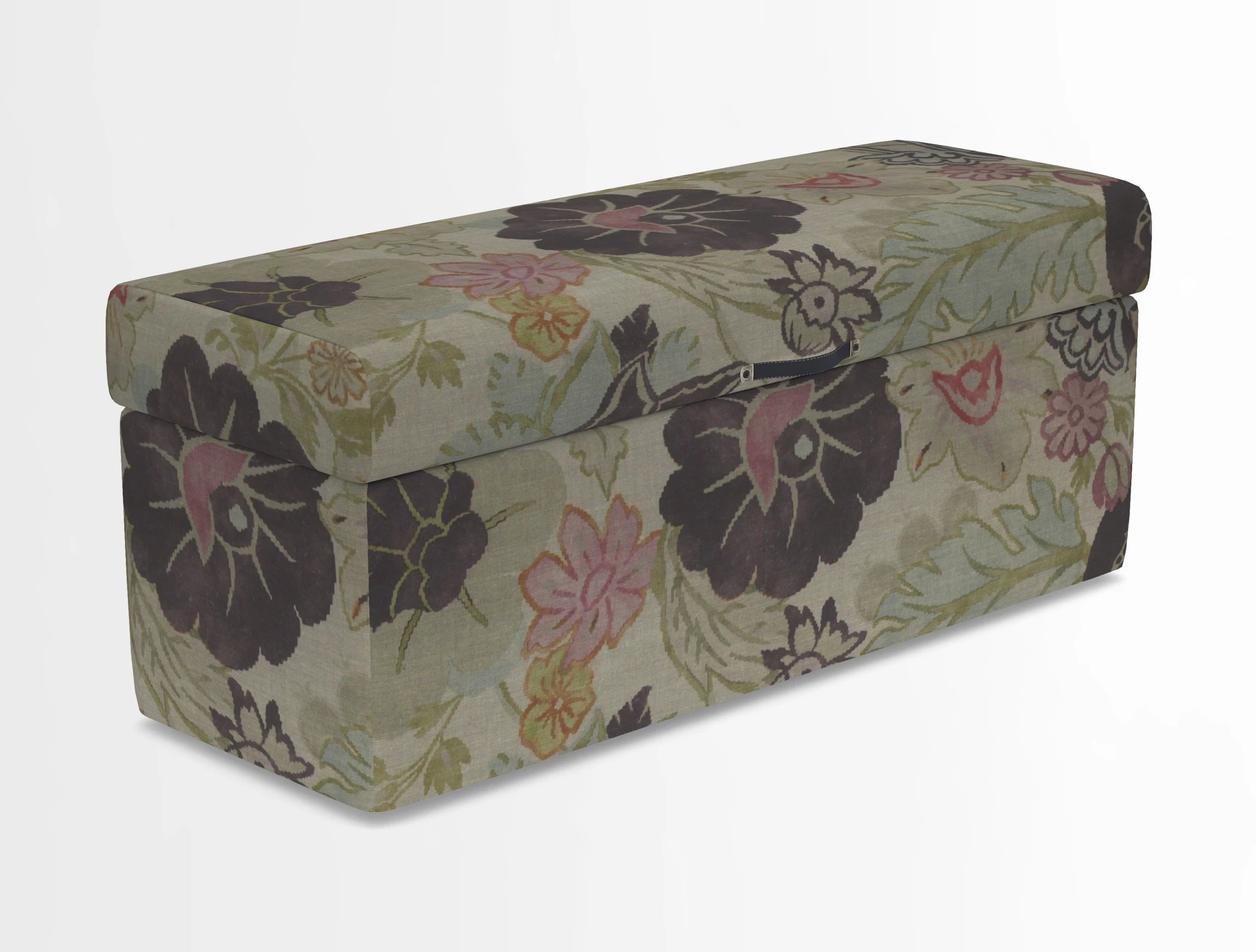 Birdham medium blanket box in Spill Resistant Gertrude Jekyll Ornamental Duck Egg and Alwinton 3 seater sofa in Spill Resistant Sussex Stripe Mocha