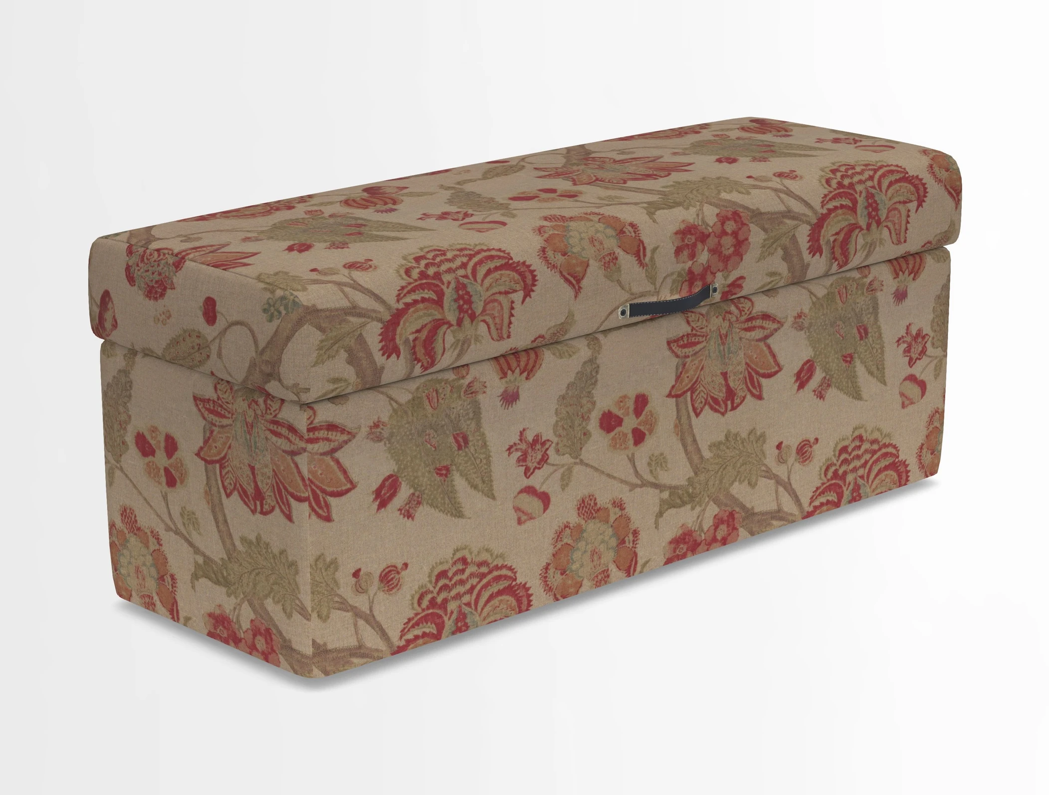 Birdham medium blanket box in Spill Resistant Gertrude Jekyll Ornamental Duck Egg and Alwinton 3 seater sofa in Spill Resistant Sussex Stripe Mocha