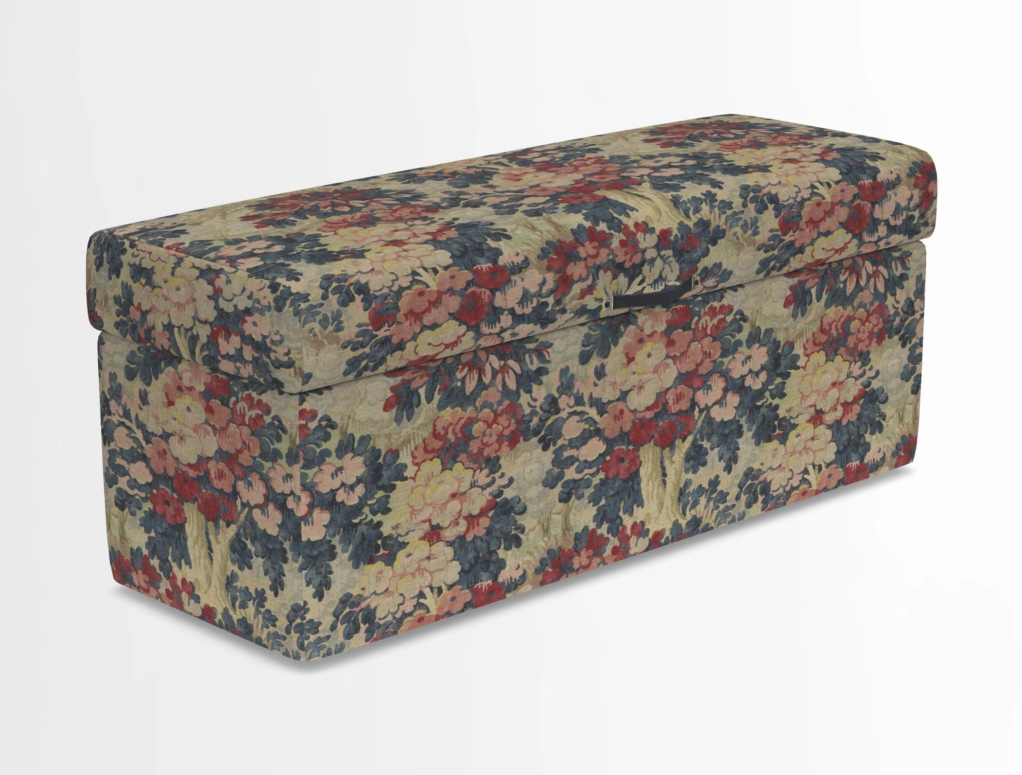 Birdham medium blanket box in Spill Resistant Gertrude Jekyll Ornamental Duck Egg and Alwinton 3 seater sofa in Spill Resistant Sussex Stripe Mocha