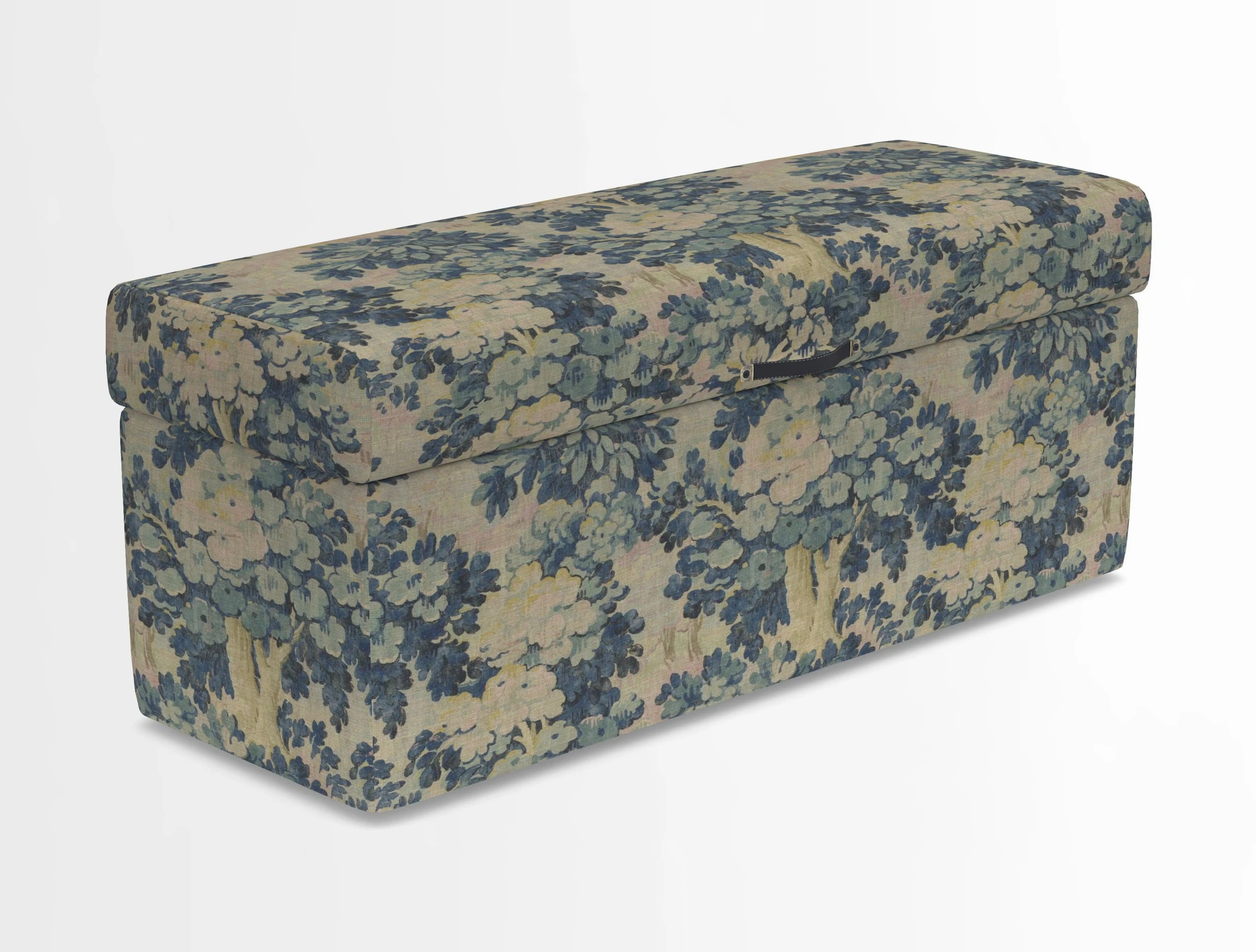Birdham medium blanket box in Spill Resistant Gertrude Jekyll Ornamental Duck Egg and Alwinton 3 seater sofa in Spill Resistant Sussex Stripe Mocha