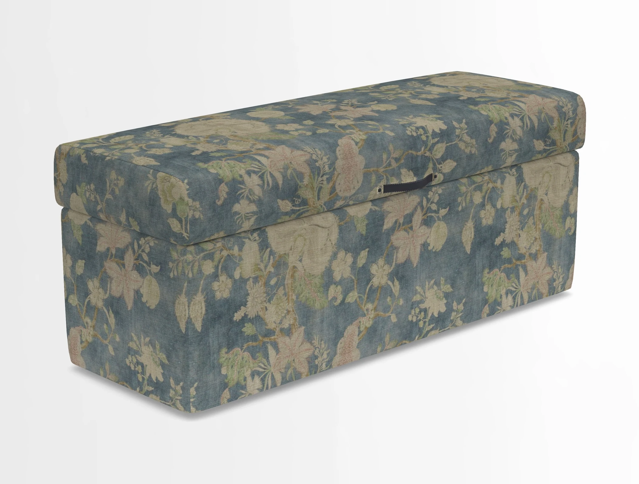 Birdham medium blanket box in Spill Resistant Gertrude Jekyll Ornamental Duck Egg and Alwinton 3 seater sofa in Spill Resistant Sussex Stripe Mocha