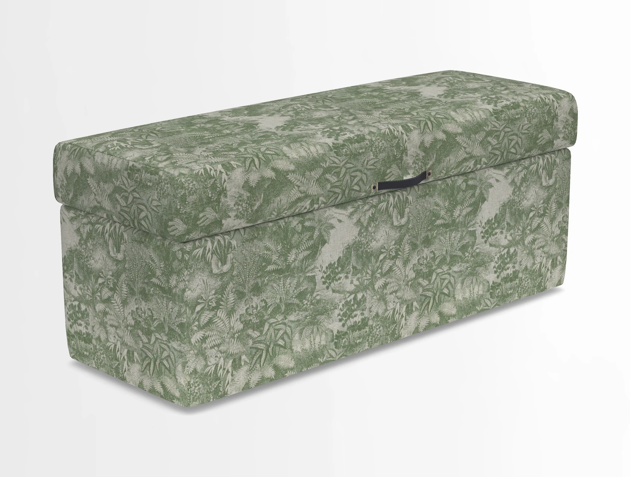 Birdham medium blanket box in Spill Resistant Gertrude Jekyll Ornamental Duck Egg and Alwinton 3 seater sofa in Spill Resistant Sussex Stripe Mocha