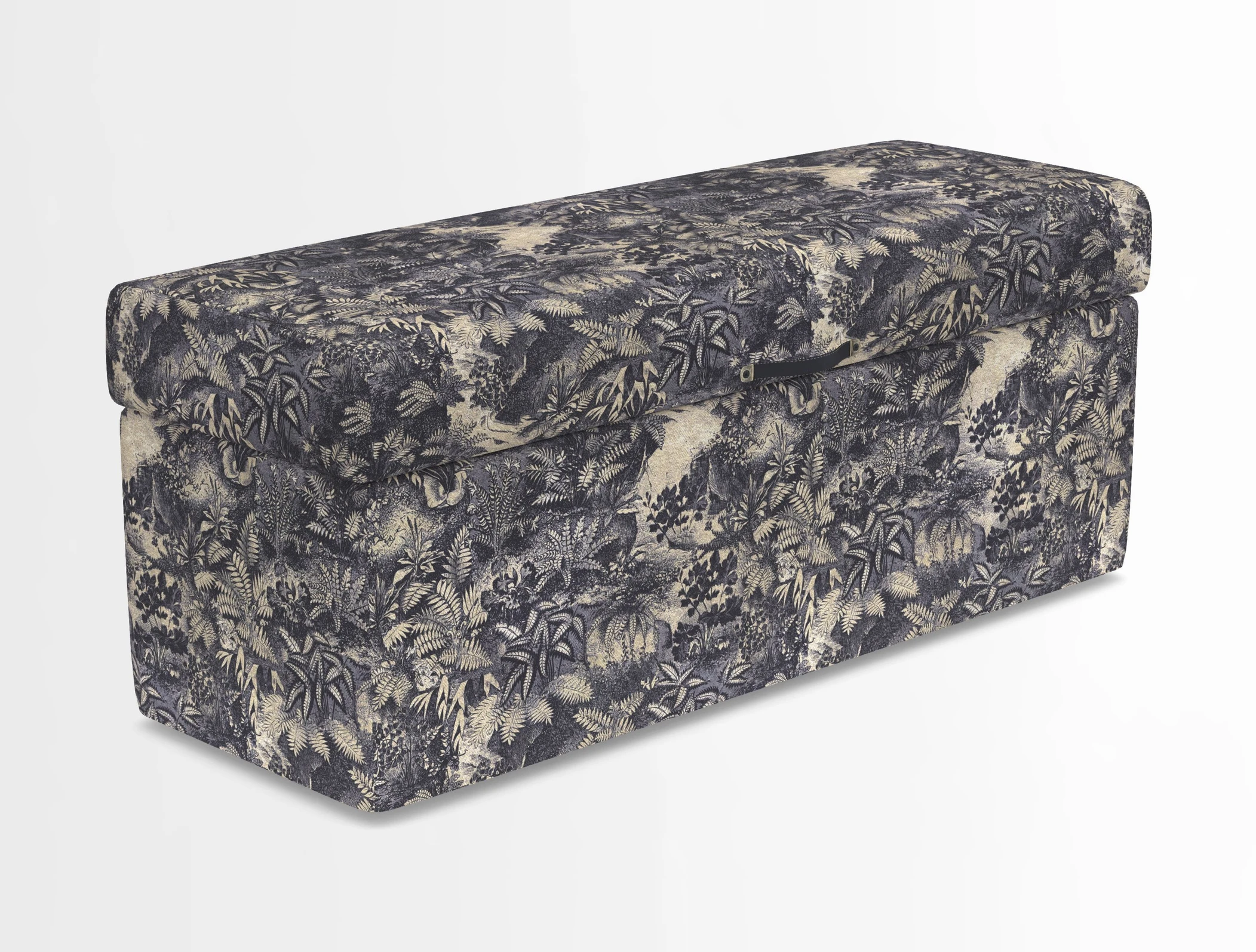 Birdham medium blanket box in Spill Resistant Gertrude Jekyll Ornamental Duck Egg and Alwinton 3 seater sofa in Spill Resistant Sussex Stripe Mocha