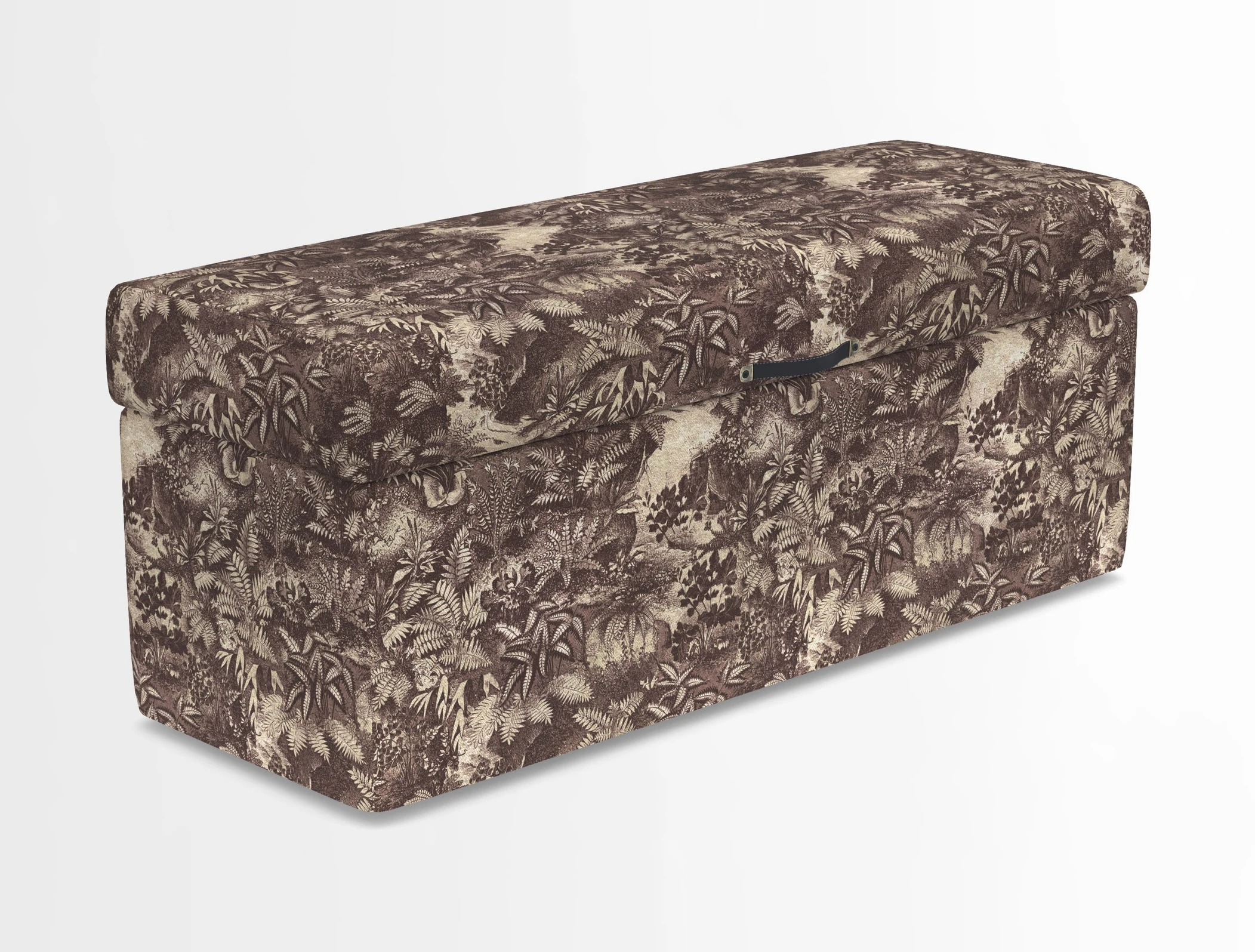 Birdham medium blanket box in Spill Resistant Gertrude Jekyll Ornamental Duck Egg and Alwinton 3 seater sofa in Spill Resistant Sussex Stripe Mocha