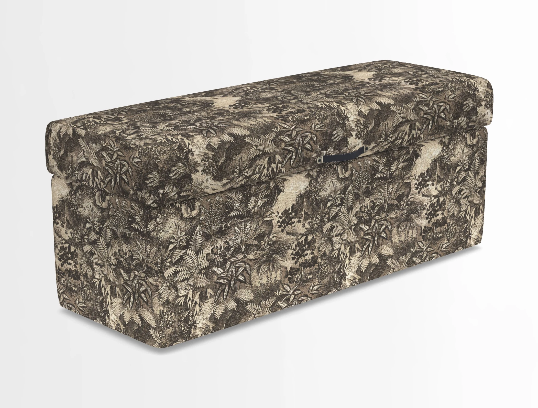 Birdham medium blanket box in Spill Resistant Gertrude Jekyll Ornamental Duck Egg and Alwinton 3 seater sofa in Spill Resistant Sussex Stripe Mocha