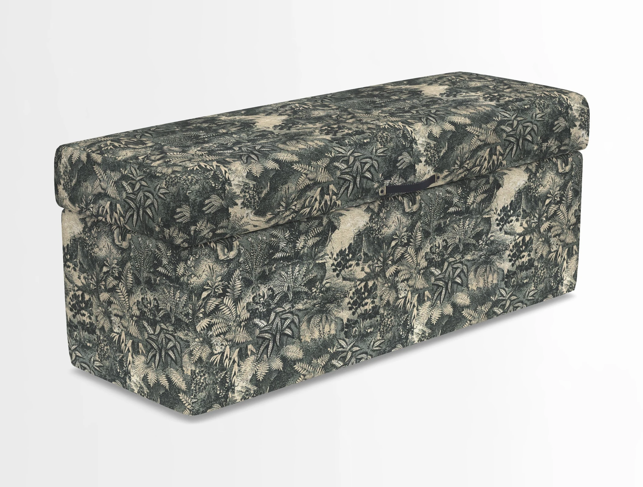 Birdham medium blanket box in Spill Resistant Gertrude Jekyll Ornamental Duck Egg and Alwinton 3 seater sofa in Spill Resistant Sussex Stripe Mocha