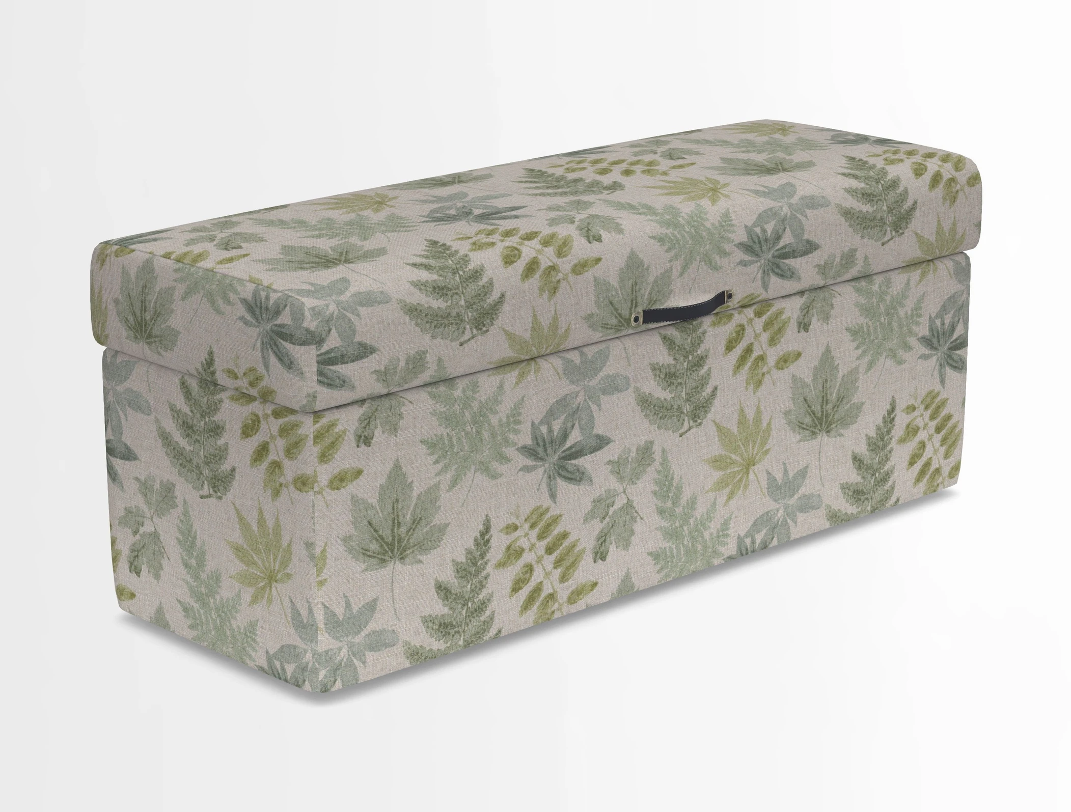 Birdham medium blanket box in Spill Resistant Gertrude Jekyll Ornamental Duck Egg and Alwinton 3 seater sofa in Spill Resistant Sussex Stripe Mocha