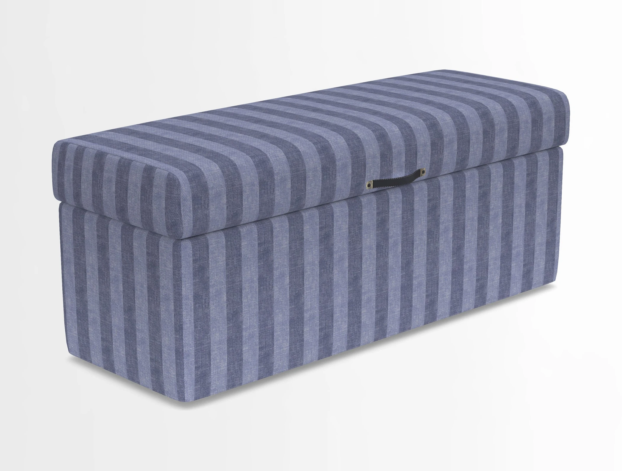 Birdham medium blanket box in Spill Resistant Gertrude Jekyll Ornamental Duck Egg and Alwinton 3 seater sofa in Spill Resistant Sussex Stripe Mocha