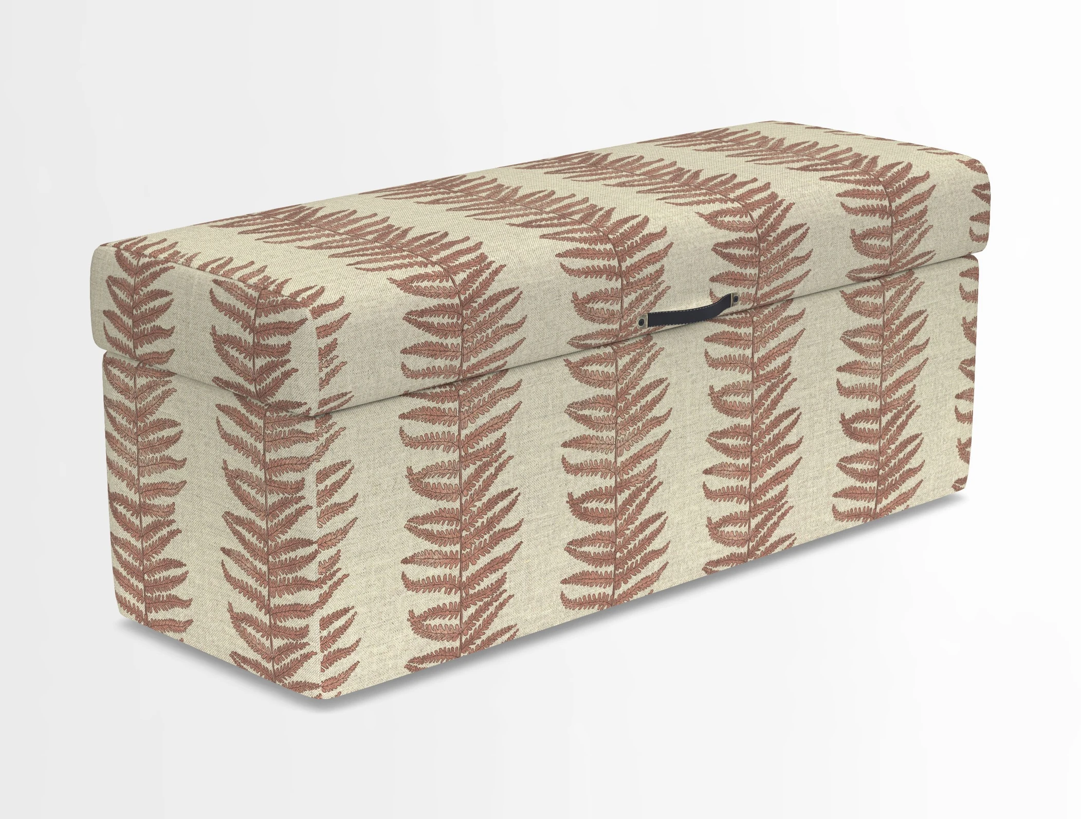 Birdham medium blanket box in Spill Resistant Gertrude Jekyll Ornamental Duck Egg and Alwinton 3 seater sofa in Spill Resistant Sussex Stripe Mocha
