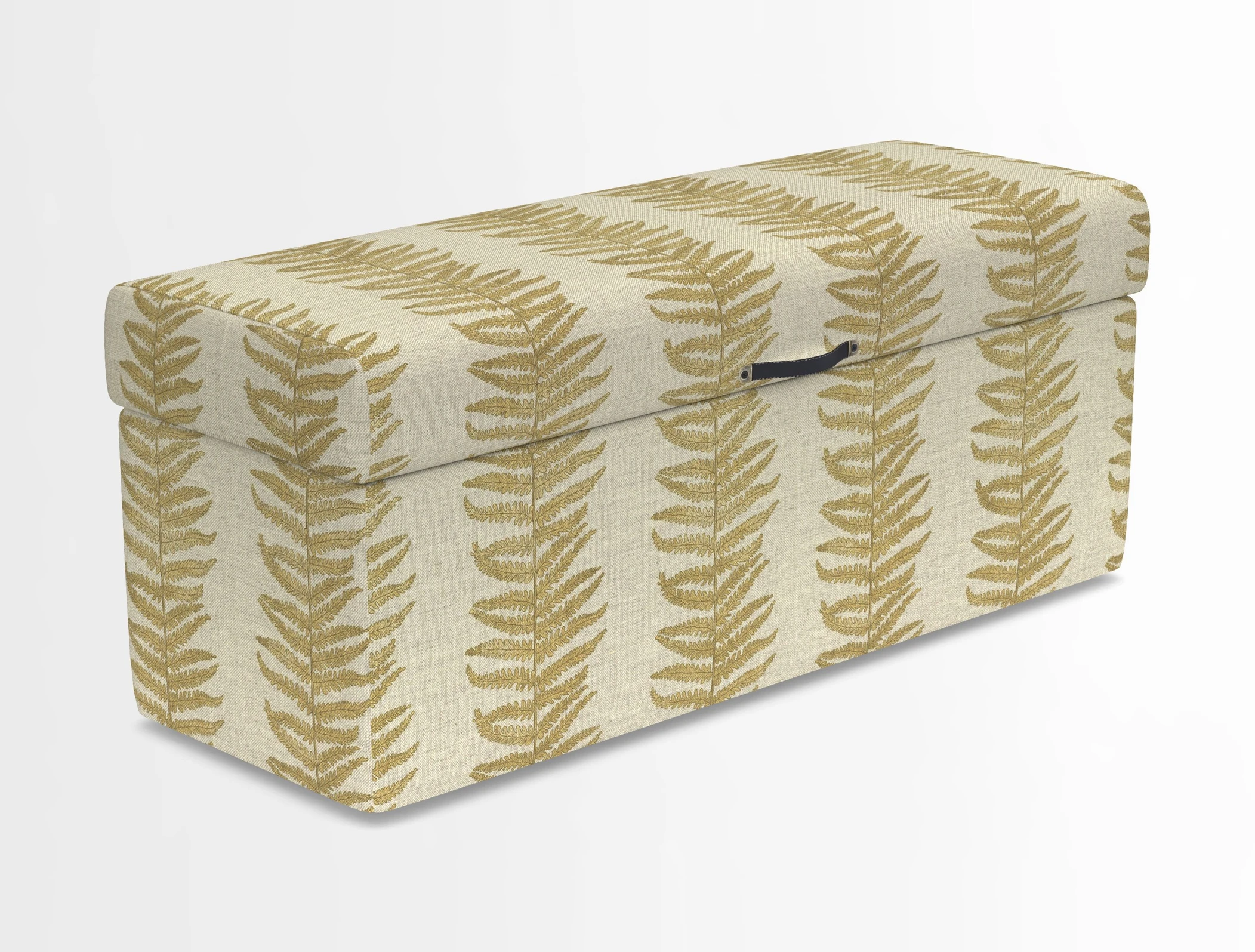 Birdham medium blanket box in Spill Resistant Gertrude Jekyll Ornamental Duck Egg and Alwinton 3 seater sofa in Spill Resistant Sussex Stripe Mocha