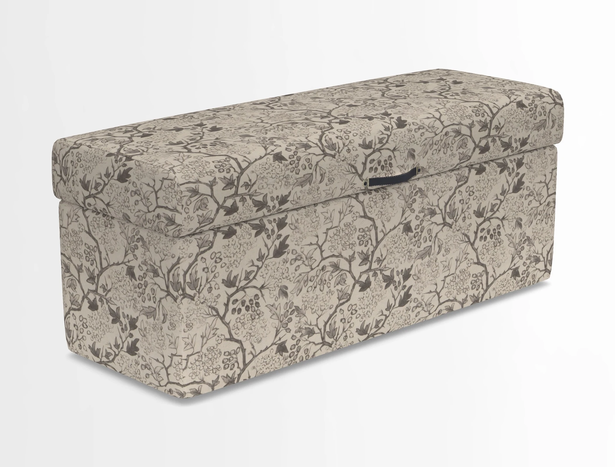 Birdham medium blanket box in Spill Resistant Gertrude Jekyll Ornamental Duck Egg and Alwinton 3 seater sofa in Spill Resistant Sussex Stripe Mocha