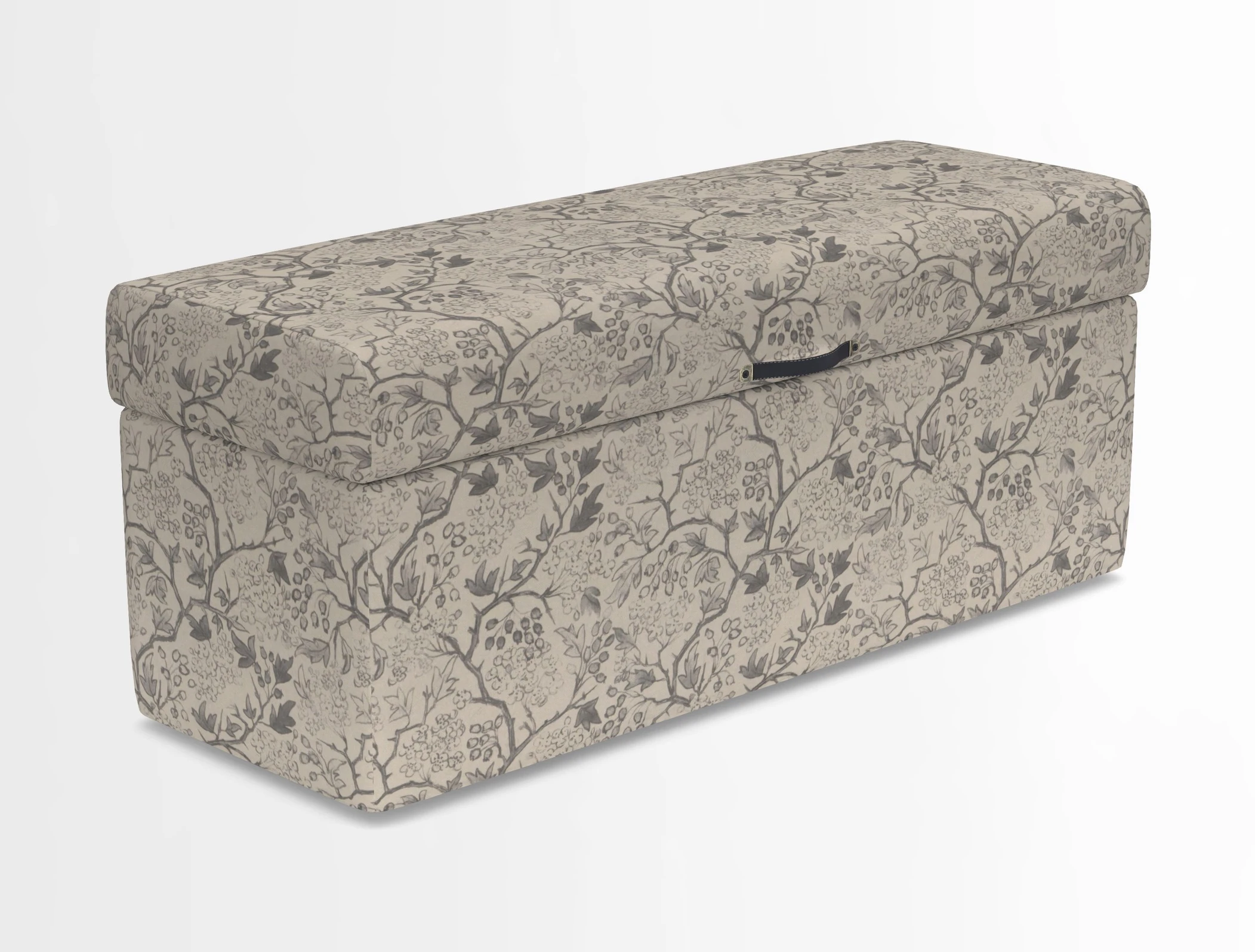 Birdham medium blanket box in Spill Resistant Gertrude Jekyll Ornamental Duck Egg and Alwinton 3 seater sofa in Spill Resistant Sussex Stripe Mocha