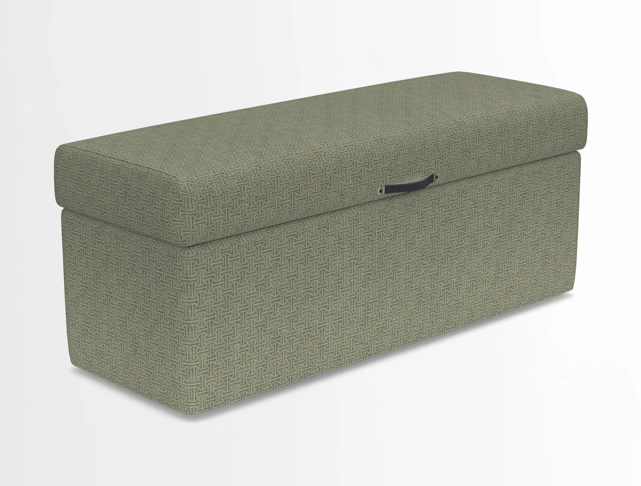 Birdham medium blanket box in Spill Resistant Gertrude Jekyll Ornamental Duck Egg and Alwinton 3 seater sofa in Spill Resistant Sussex Stripe Mocha