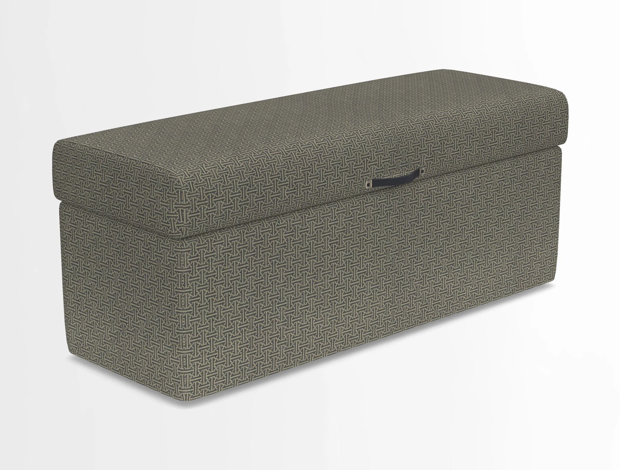 Birdham medium blanket box in Spill Resistant Gertrude Jekyll Ornamental Duck Egg and Alwinton 3 seater sofa in Spill Resistant Sussex Stripe Mocha