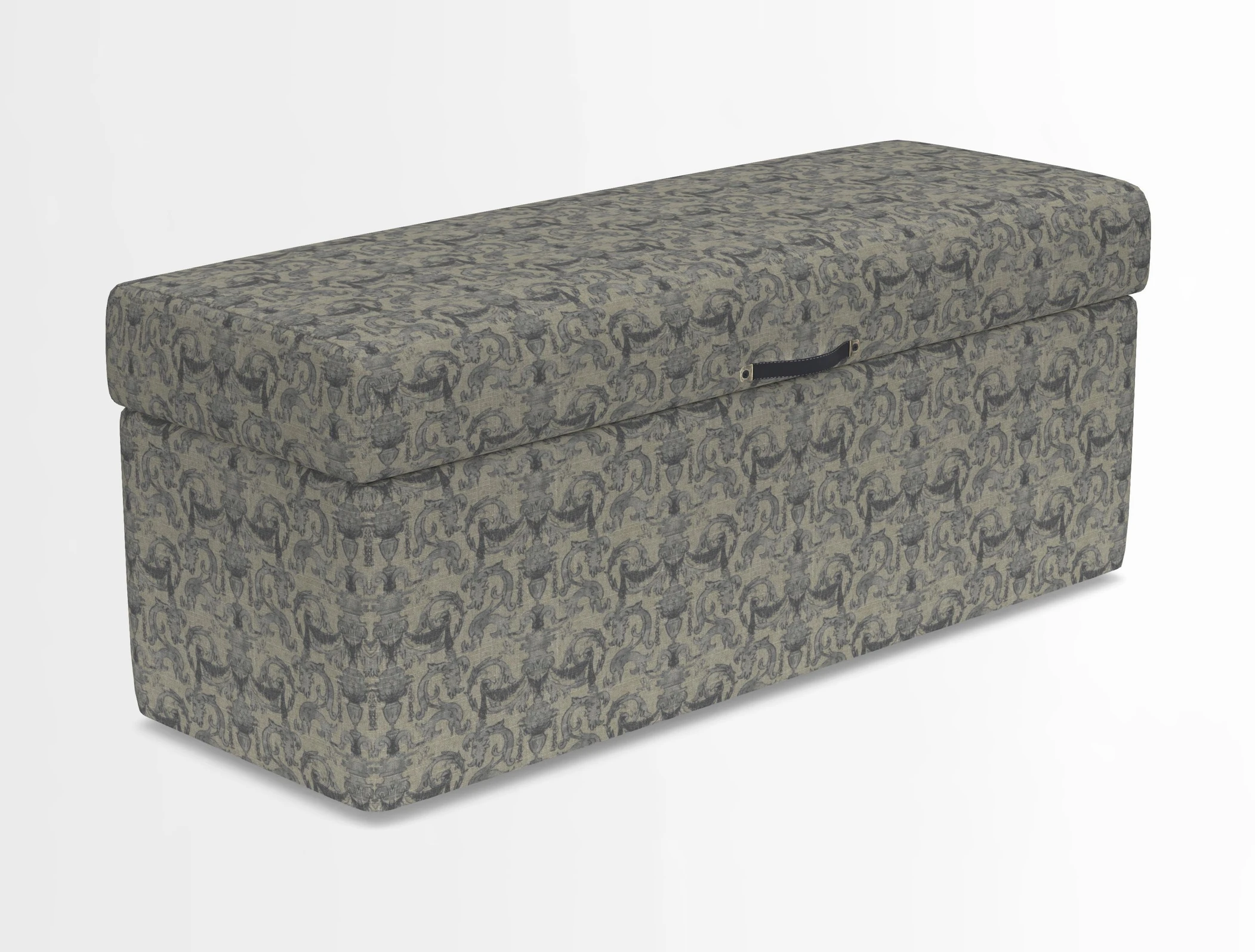 Birdham medium blanket box in Spill Resistant Gertrude Jekyll Ornamental Duck Egg and Alwinton 3 seater sofa in Spill Resistant Sussex Stripe Mocha