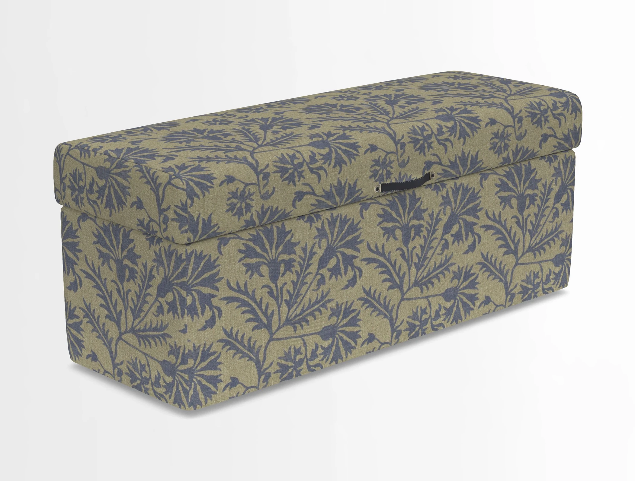 Birdham medium blanket box in Spill Resistant Gertrude Jekyll Ornamental Duck Egg and Alwinton 3 seater sofa in Spill Resistant Sussex Stripe Mocha
