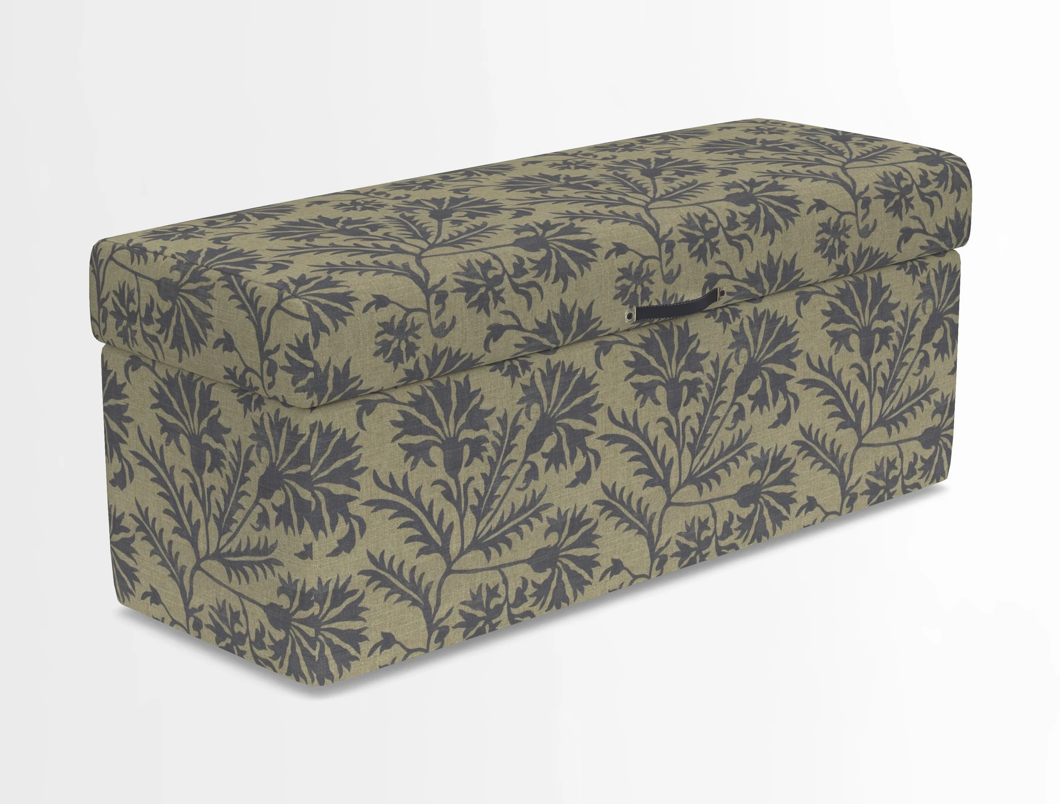 Birdham medium blanket box in Spill Resistant Gertrude Jekyll Ornamental Duck Egg and Alwinton 3 seater sofa in Spill Resistant Sussex Stripe Mocha