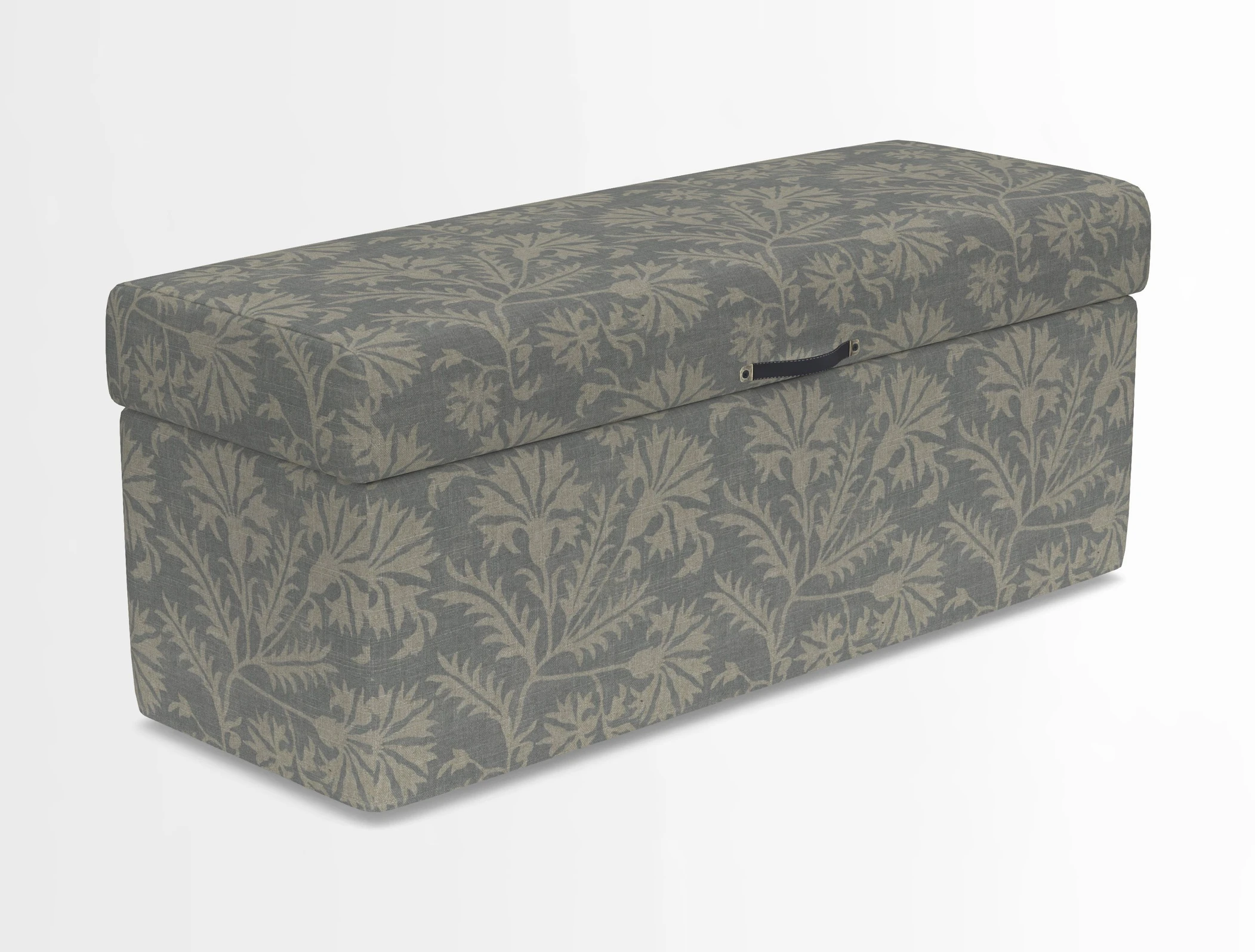Birdham medium blanket box in Spill Resistant Gertrude Jekyll Ornamental Duck Egg and Alwinton 3 seater sofa in Spill Resistant Sussex Stripe Mocha