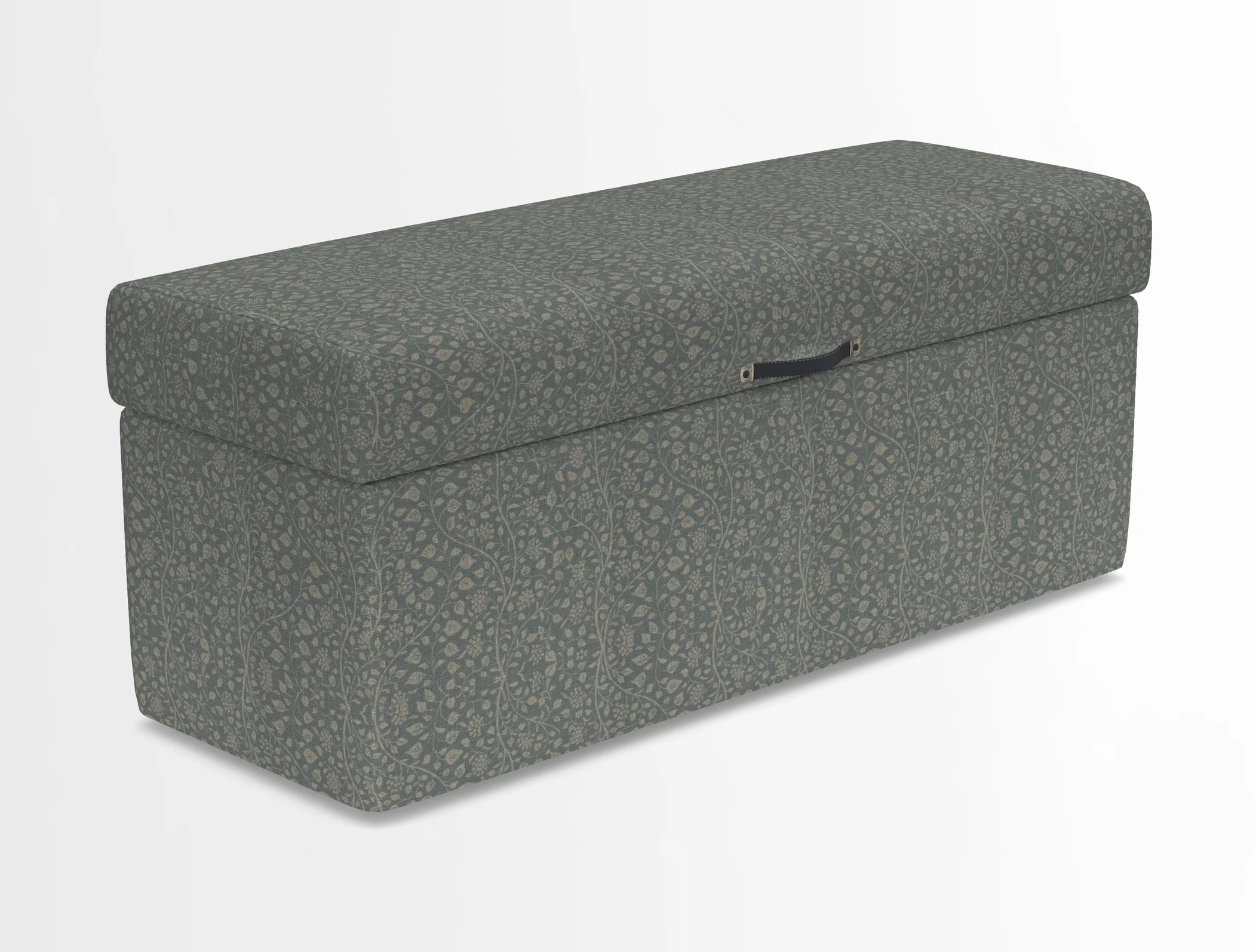 Birdham medium blanket box in Spill Resistant Gertrude Jekyll Ornamental Duck Egg and Alwinton 3 seater sofa in Spill Resistant Sussex Stripe Mocha