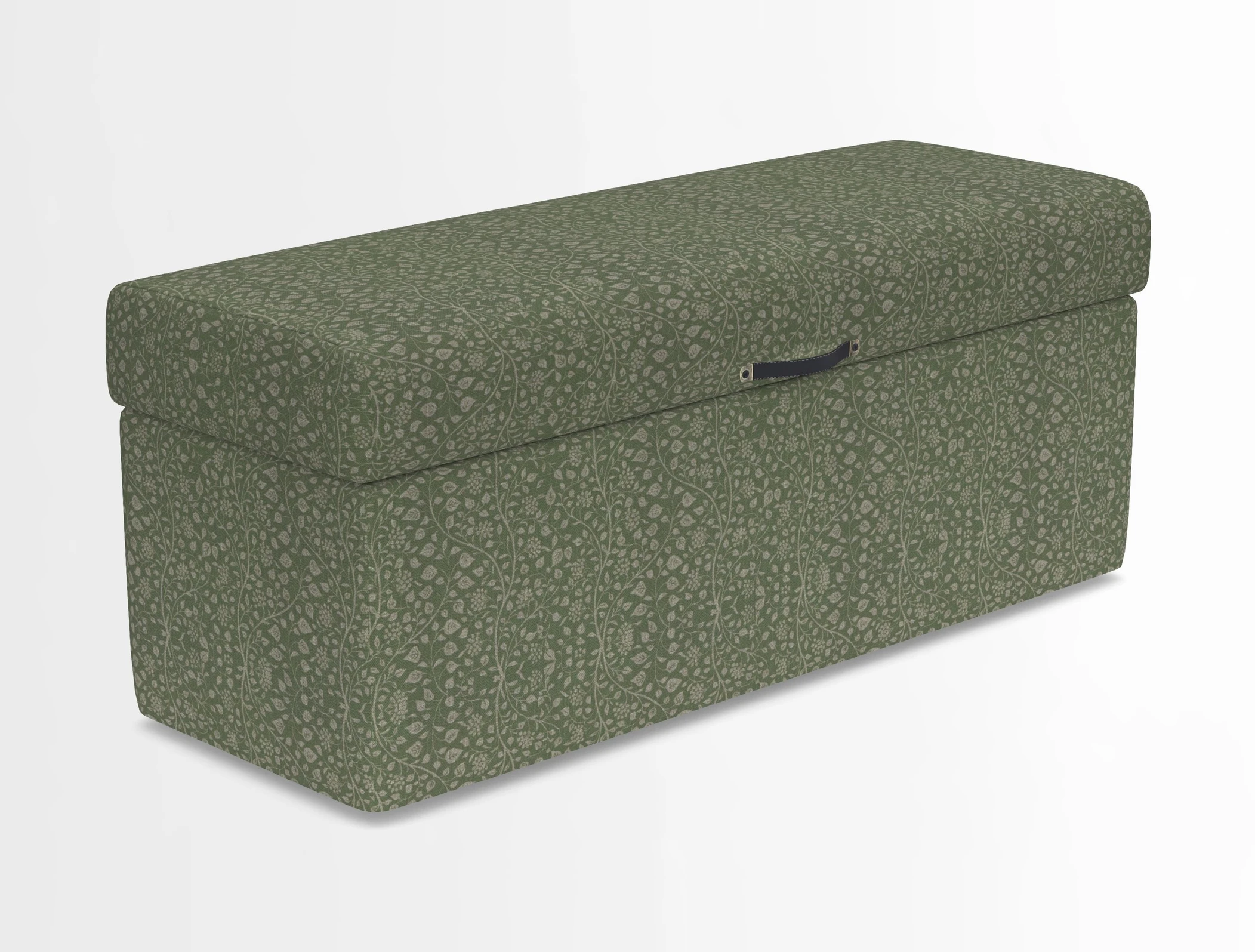 Birdham medium blanket box in Spill Resistant Gertrude Jekyll Ornamental Duck Egg and Alwinton 3 seater sofa in Spill Resistant Sussex Stripe Mocha
