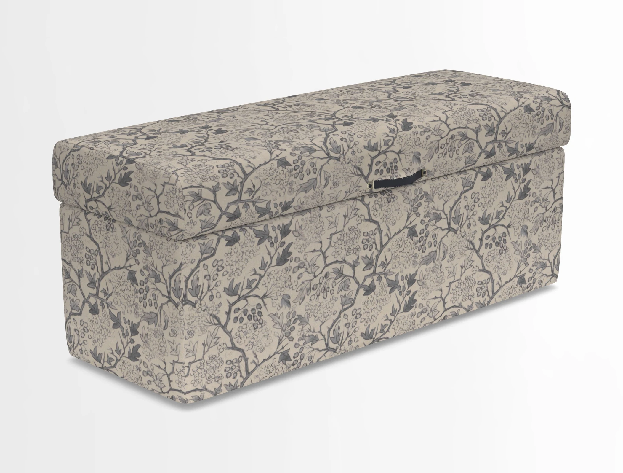 Birdham medium blanket box in Spill Resistant Gertrude Jekyll Ornamental Duck Egg and Alwinton 3 seater sofa in Spill Resistant Sussex Stripe Mocha