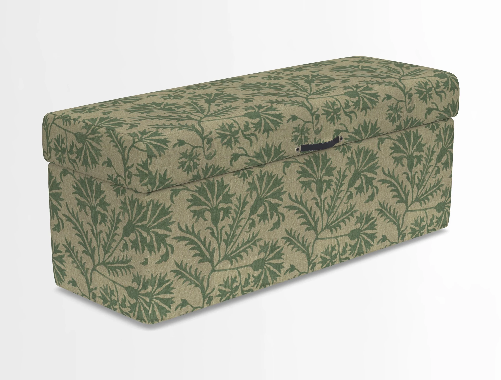 Birdham medium blanket box in Spill Resistant Gertrude Jekyll Ornamental Duck Egg and Alwinton 3 seater sofa in Spill Resistant Sussex Stripe Mocha