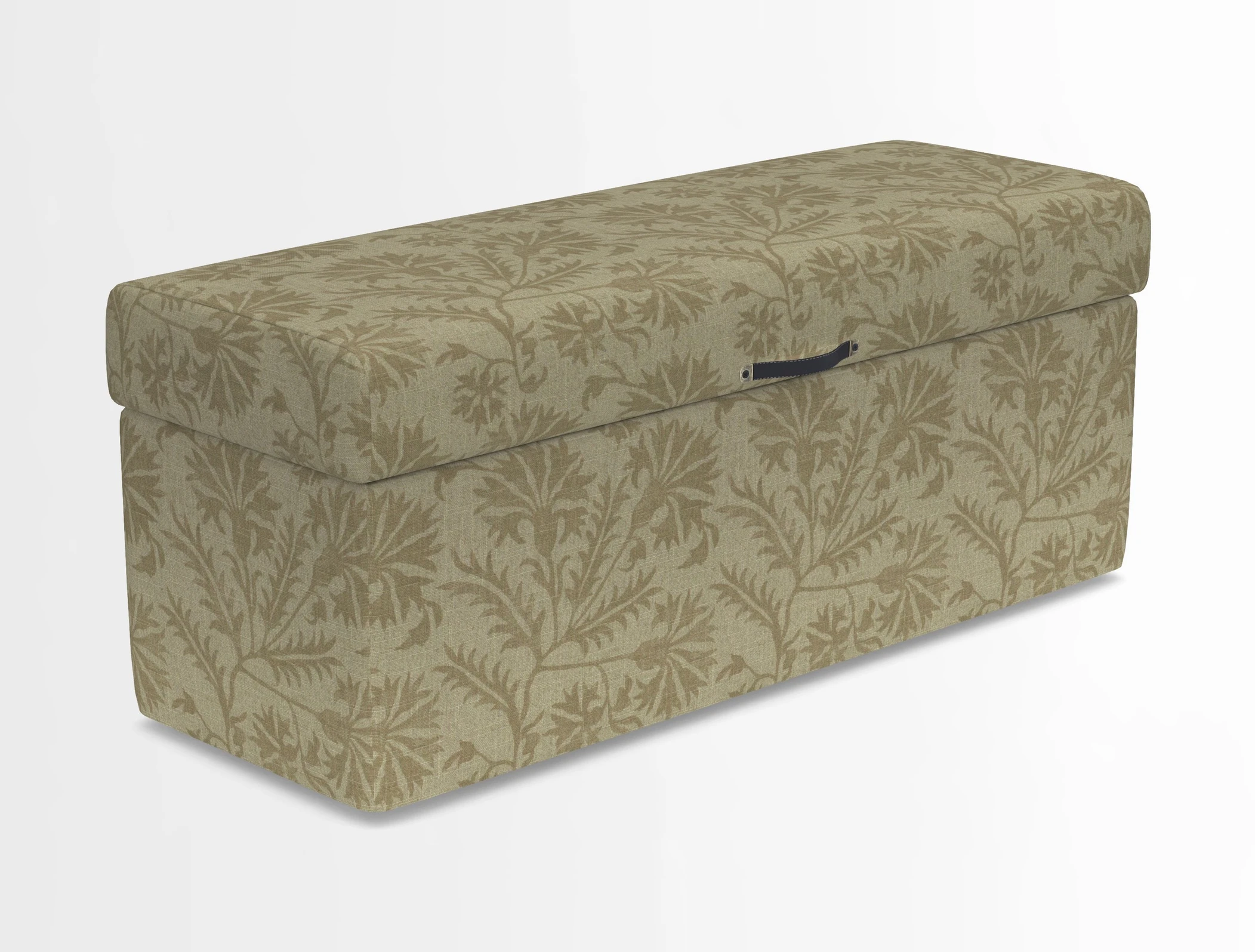Birdham medium blanket box in Spill Resistant Gertrude Jekyll Ornamental Duck Egg and Alwinton 3 seater sofa in Spill Resistant Sussex Stripe Mocha